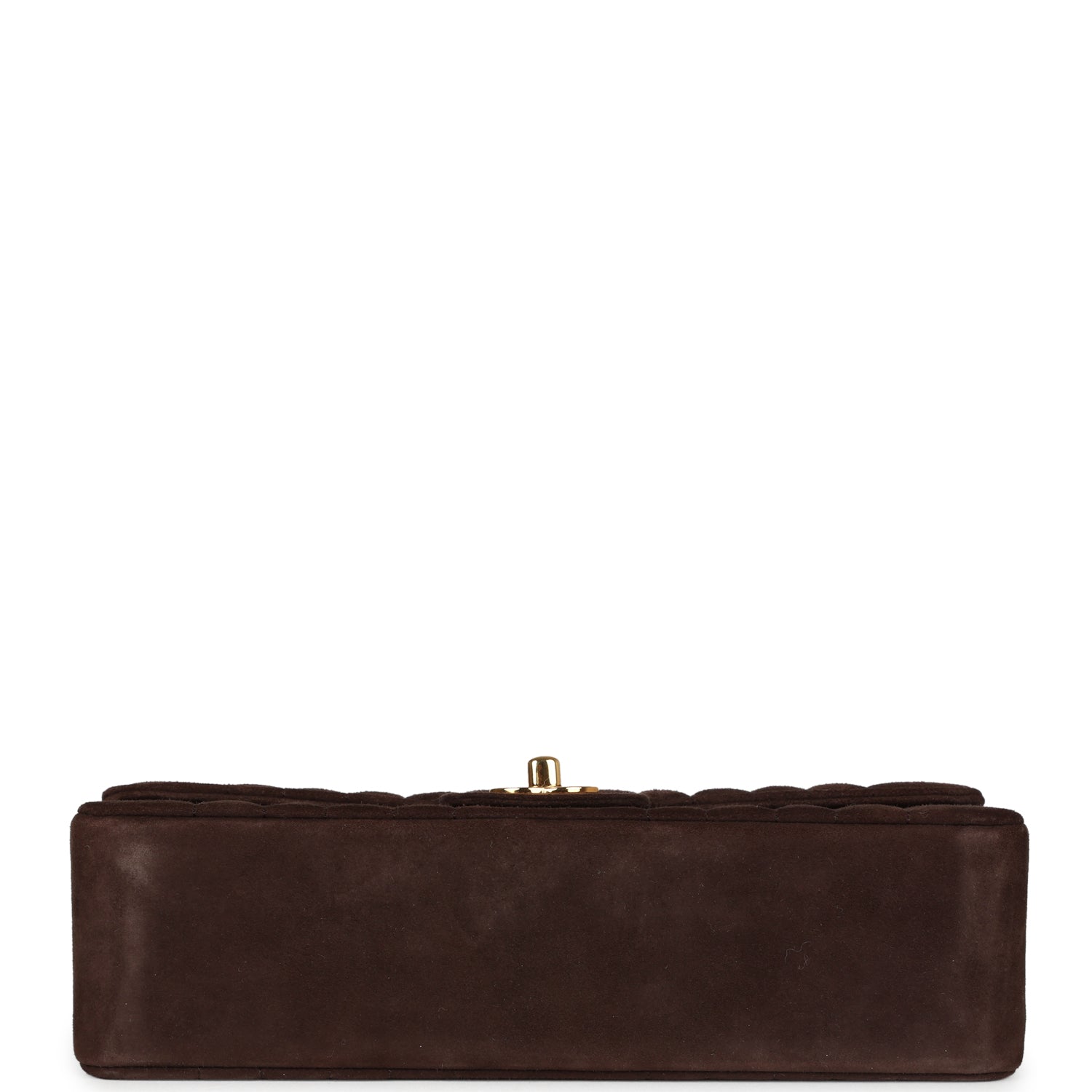 Chanel Vintage Medium Vertical Flap Bag Brown Suede Gold Hardware