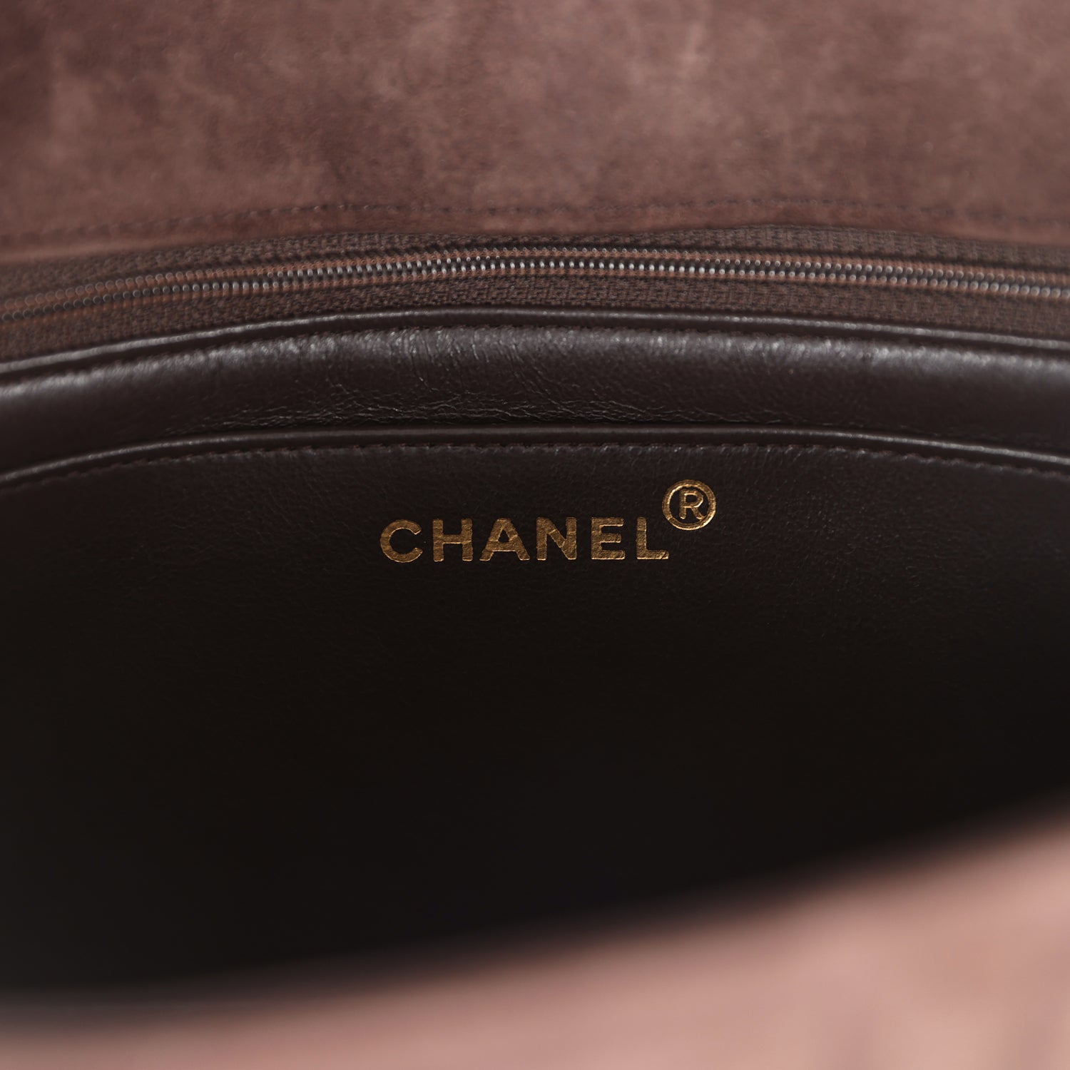 Chanel Vintage Medium Vertical Flap Bag Brown Suede Gold Hardware