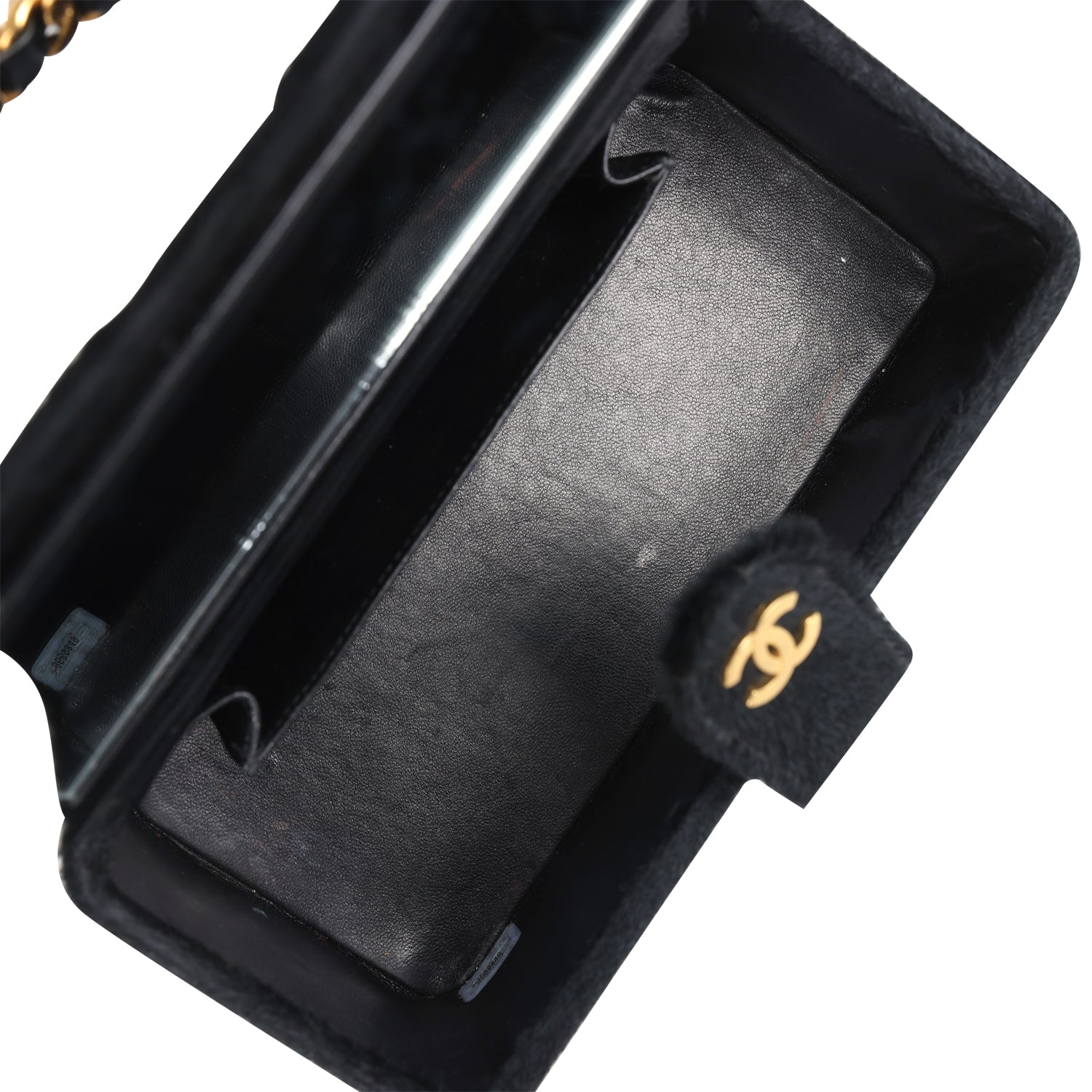 Chanel Vintage Rectangular Vanity Box Black Pony Hair Antique Gold Hardware