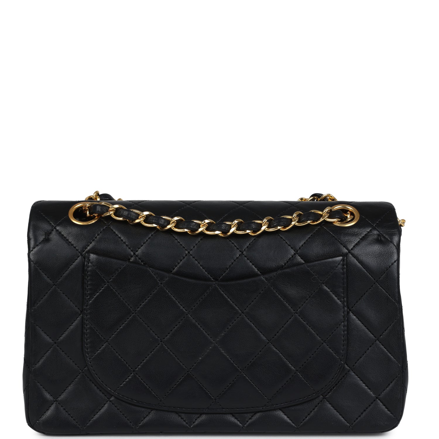 Chanel Vintage Small Classic Double Flap Black Lambskin Gold Hardware