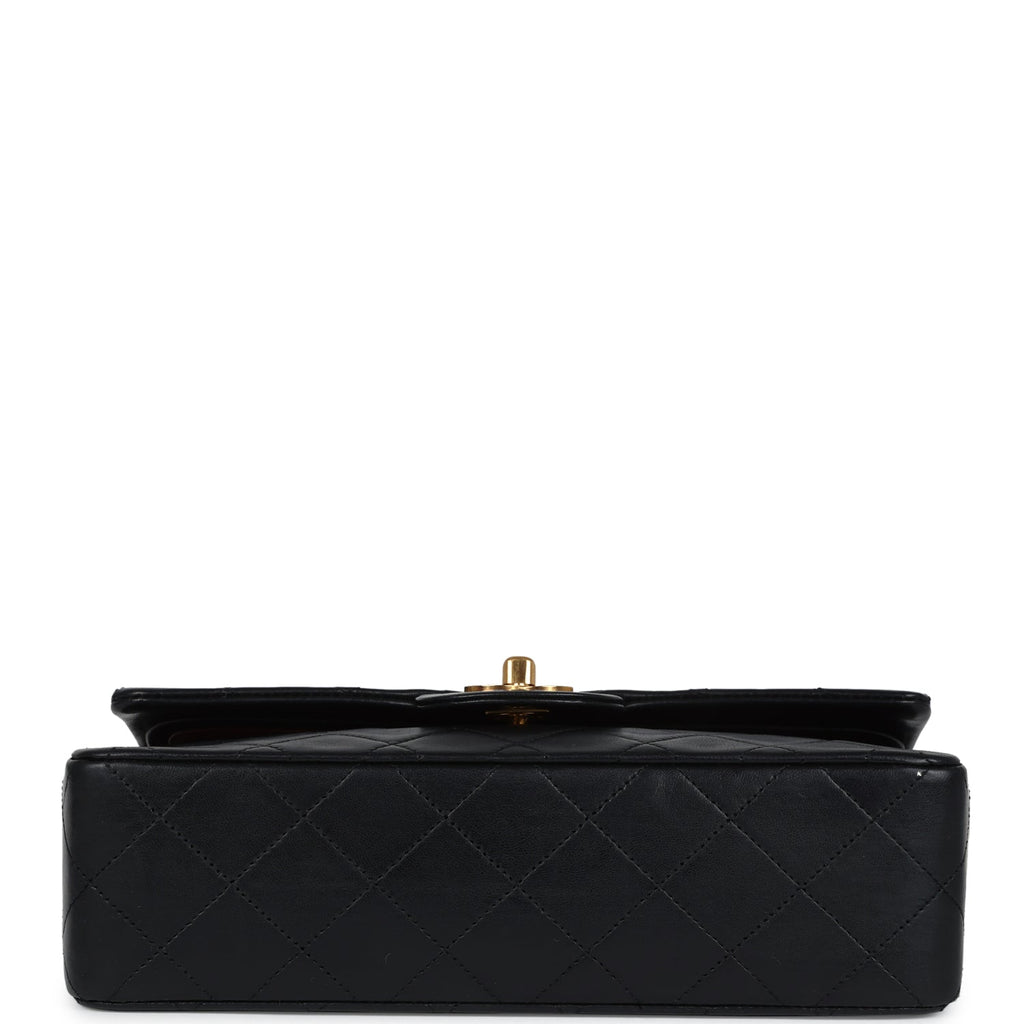 Chanel Vintage Small Classic Double Flap Black Lambskin Gold Hardware