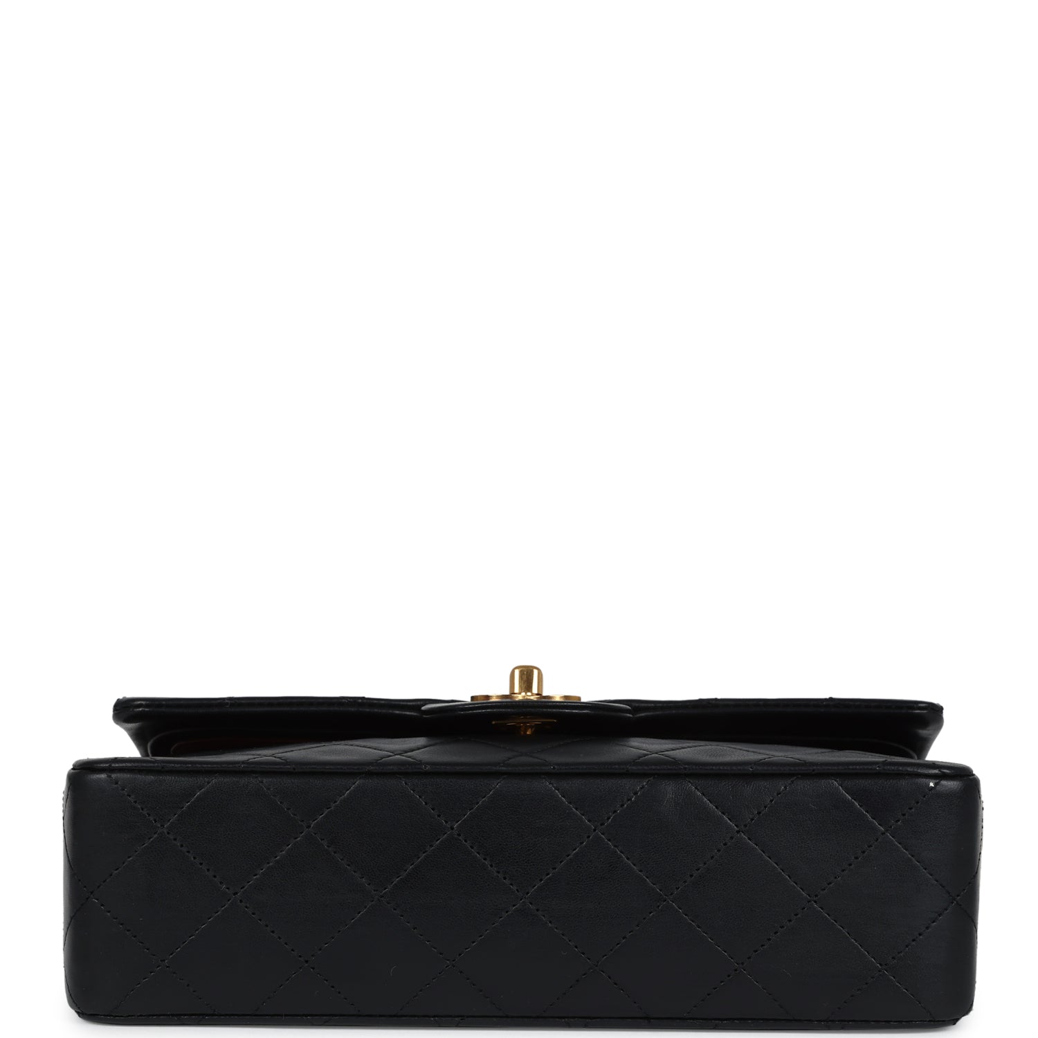 Chanel Vintage Small Classic Double Flap Black Lambskin Gold Hardware