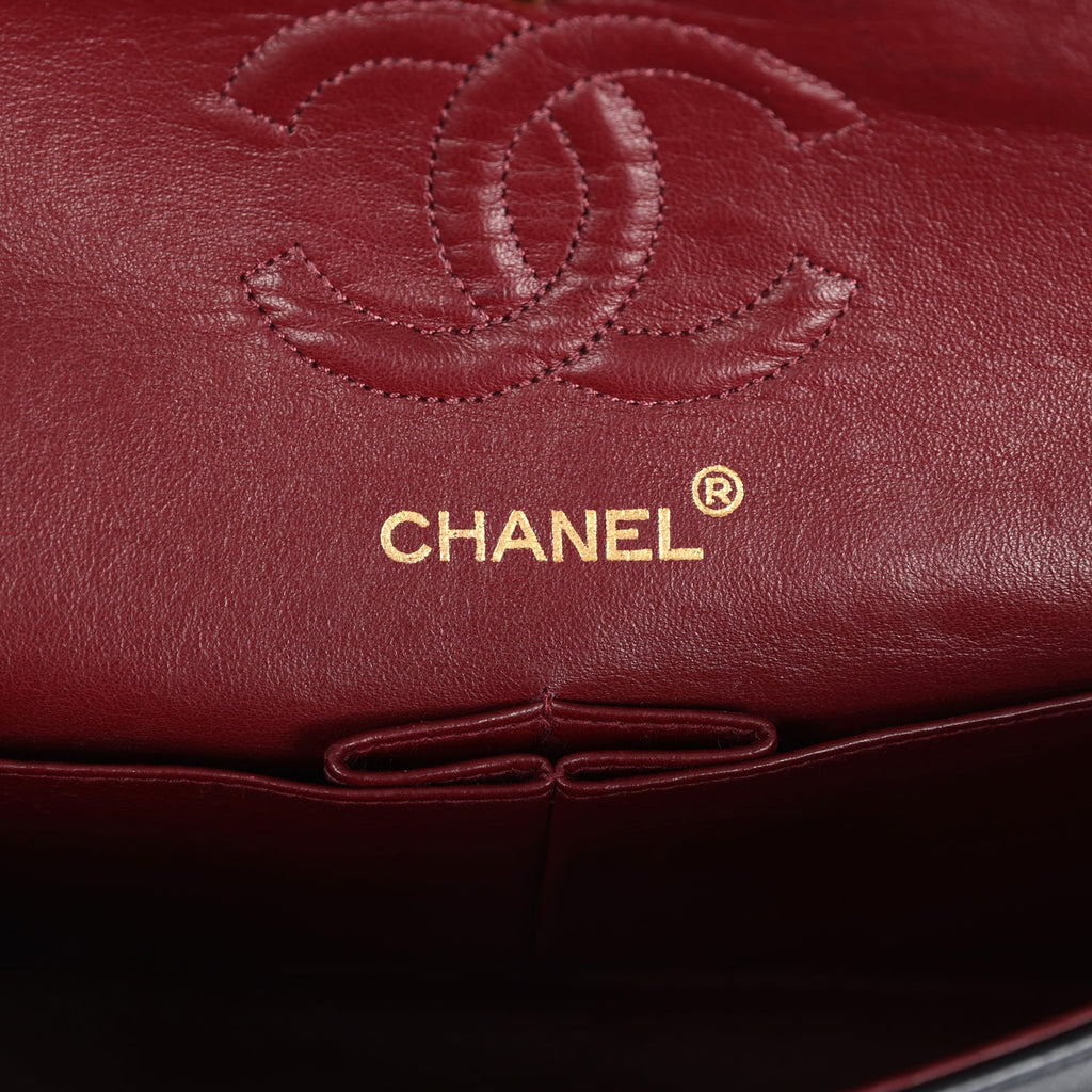 Chanel Vintage Small Classic Double Flap Black Lambskin Gold Hardware