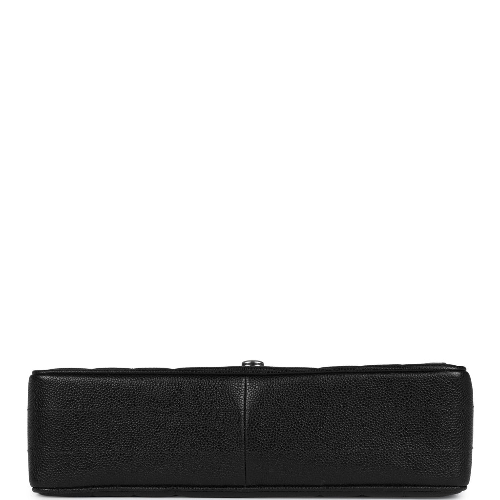 Chanel Vintage Vertical Stripe Kelly Flap Bag Black Caviar Gold Hardware