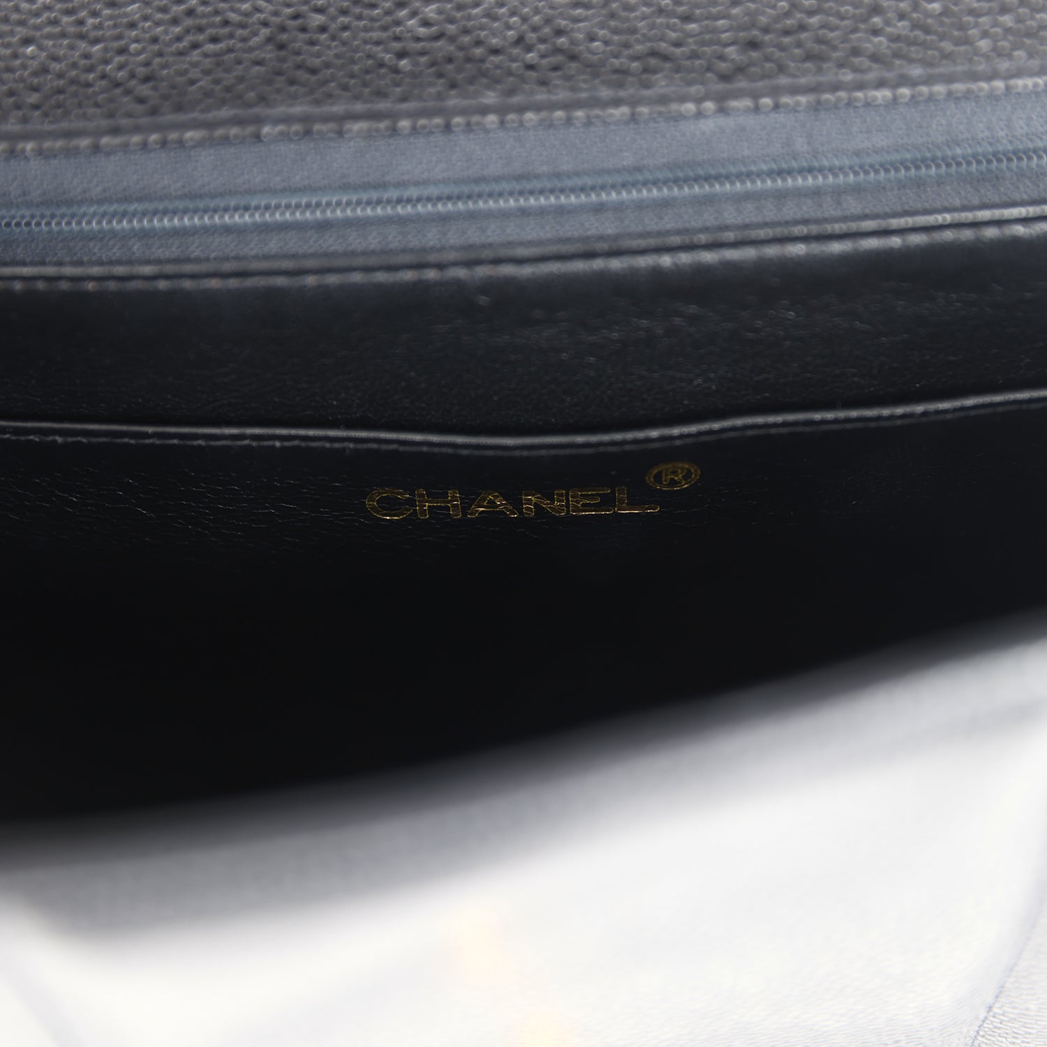 Chanel Vintage Vertical Stripe Kelly Flap Bag Black Caviar Gold Hardware