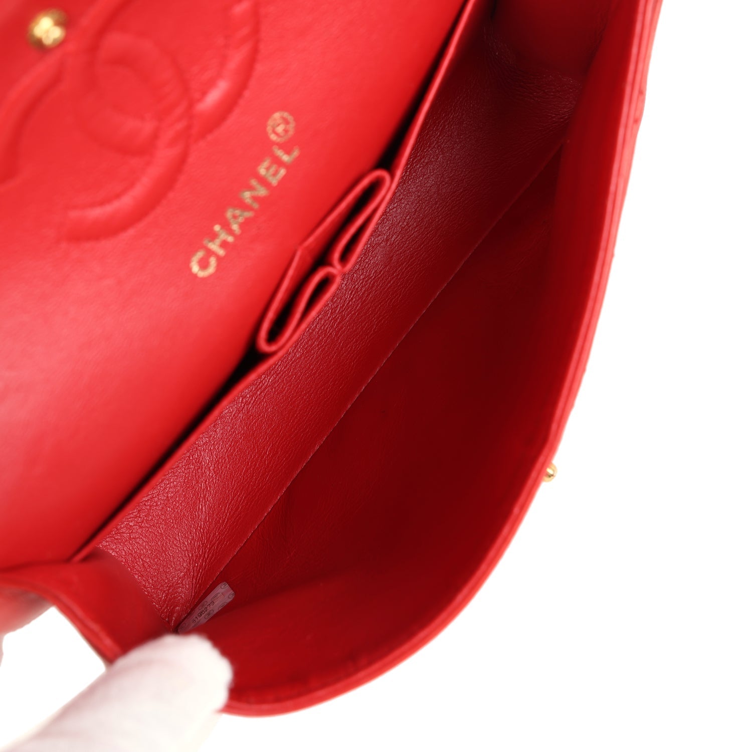 Chanel Vintage Small Classic Double Flap Bag Red Lambskin Gold Hardware