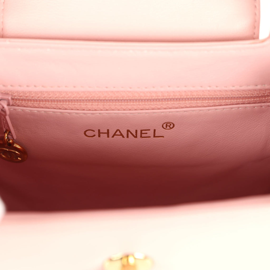 Chanel Vintage Small Kelly Pink Lambskin Gold Hardware