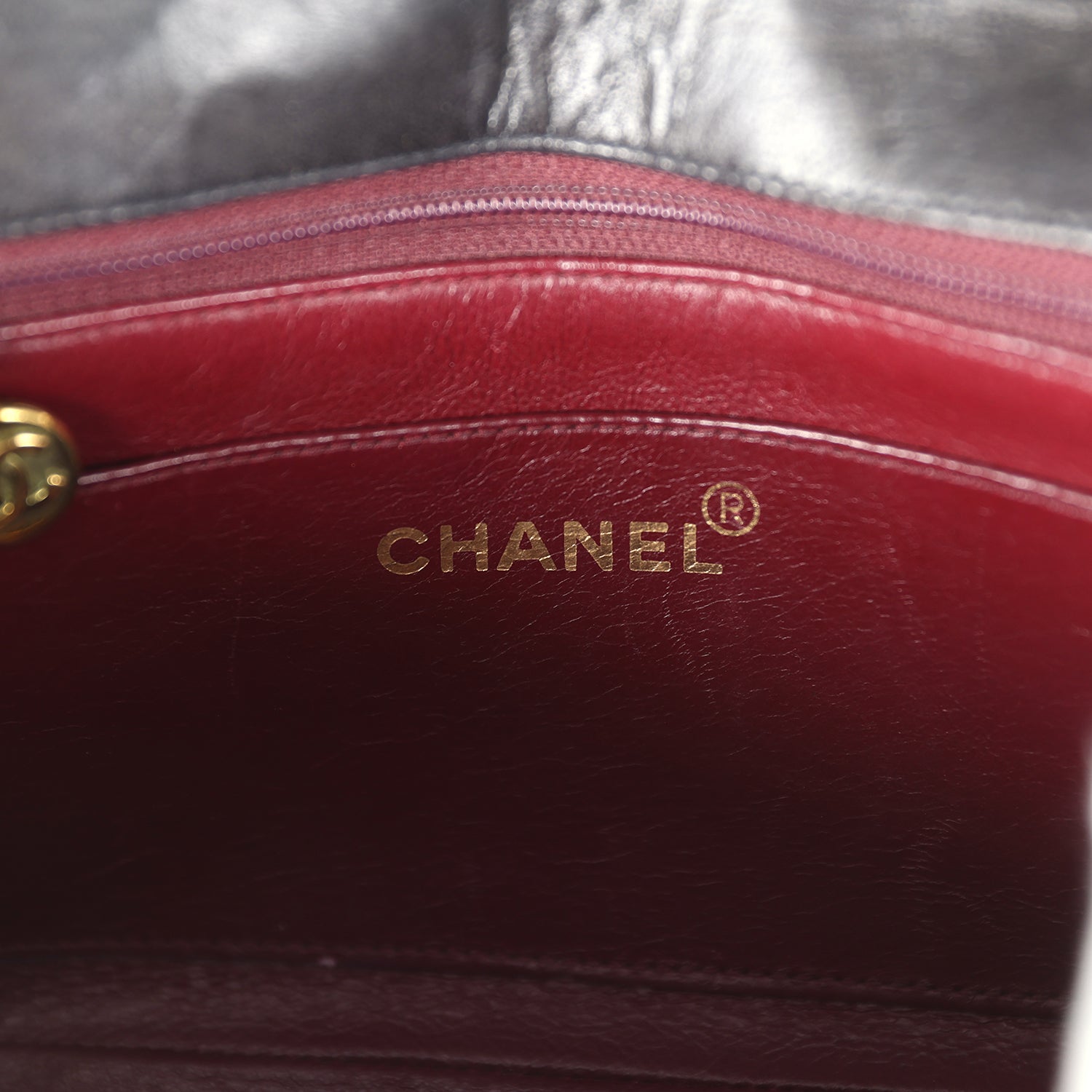 Chanel Vintage Small Diana Flap Bag Black Lambskin Gold Hardware