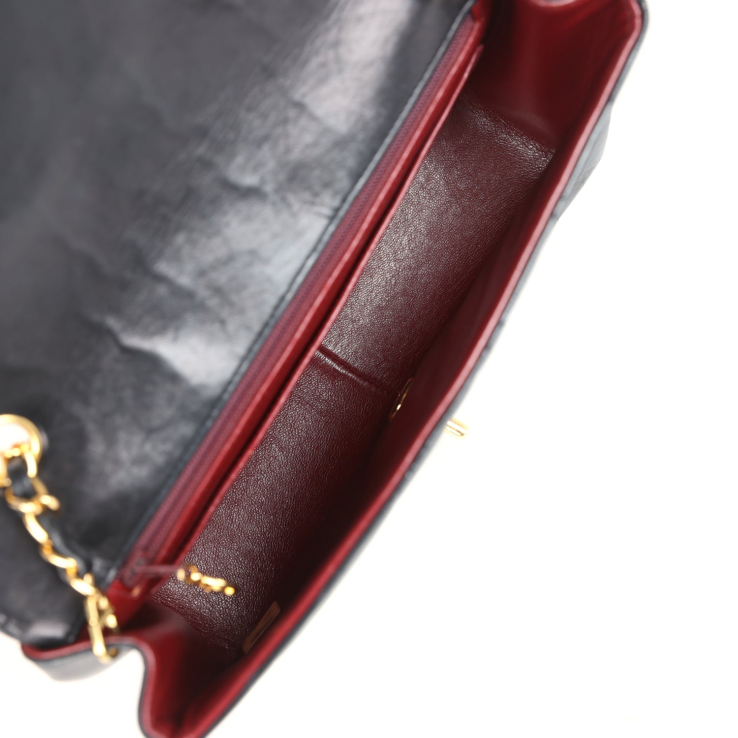 Chanel Vintage Medium Diana Flap Bag Black Lambskin Gold Hardware