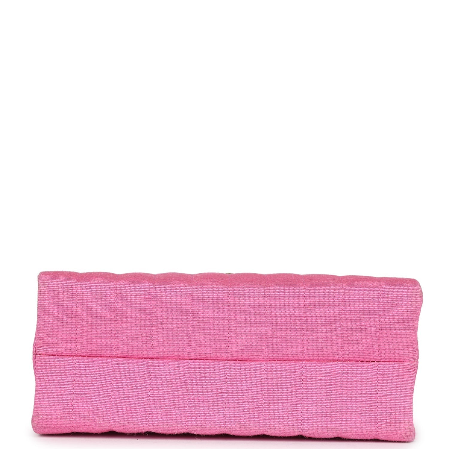 Chanel Vintage Vertical Mademoiselle Shoulder Bag Pink Linen Gold Hardware