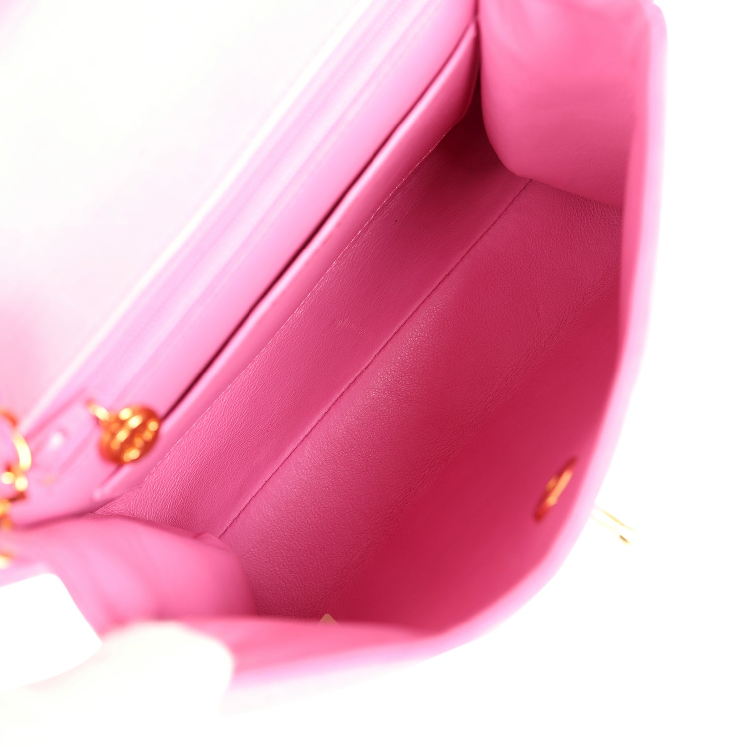 Chanel Vintage Vertical Mademoiselle Shoulder Bag Pink Linen Gold Hardware