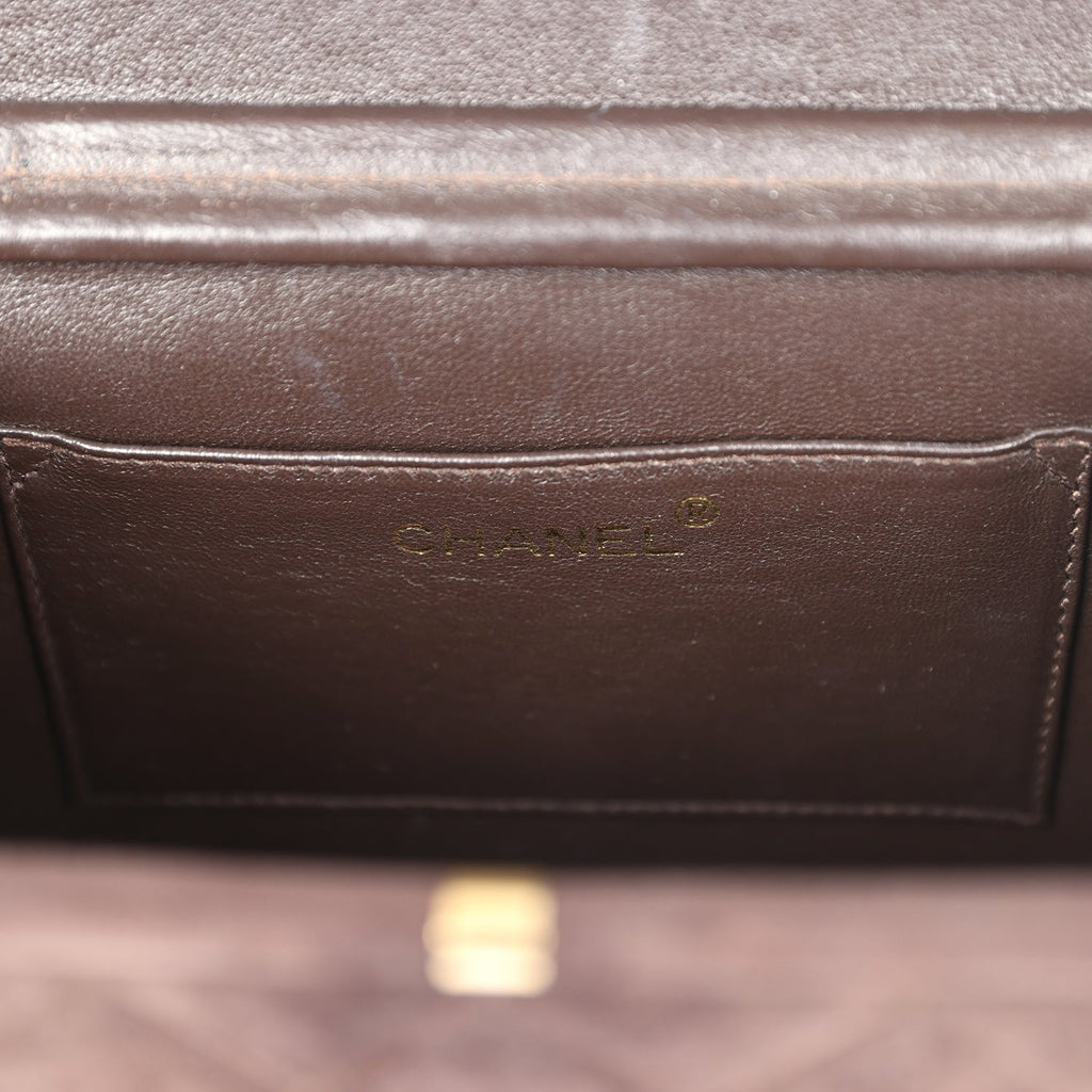 Chanel Vintage Vanity Box Bag Brown Suede and Tortoiseshell Bakelite Hardware