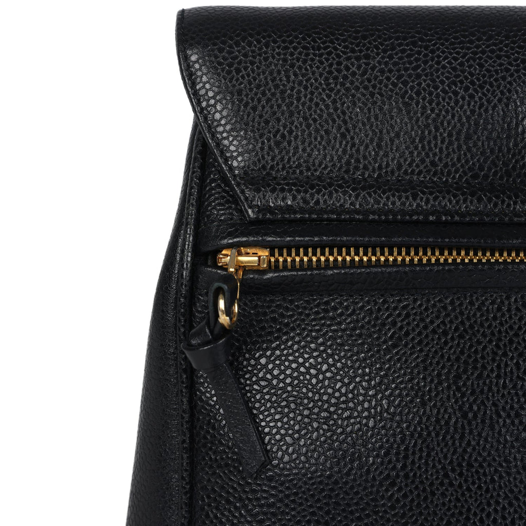 Chanel Vintage Medium CC Backpack Black Caviar Gold Hardware