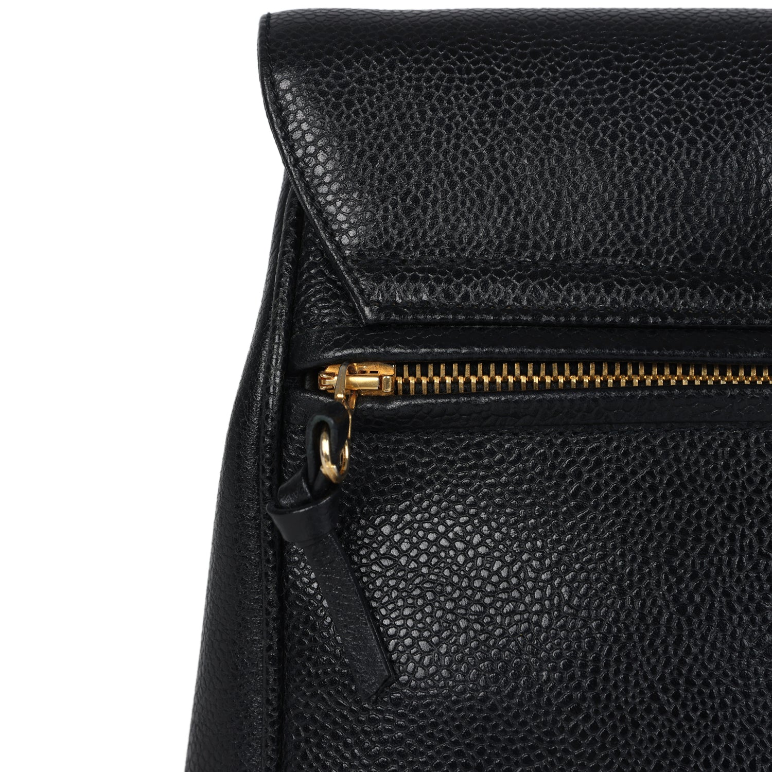Chanel Vintage Medium CC Backpack Black Caviar Gold Hardware