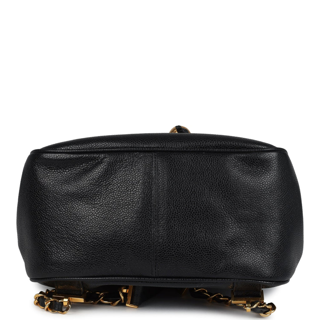 Chanel Vintage Medium CC Backpack Black Caviar Gold Hardware