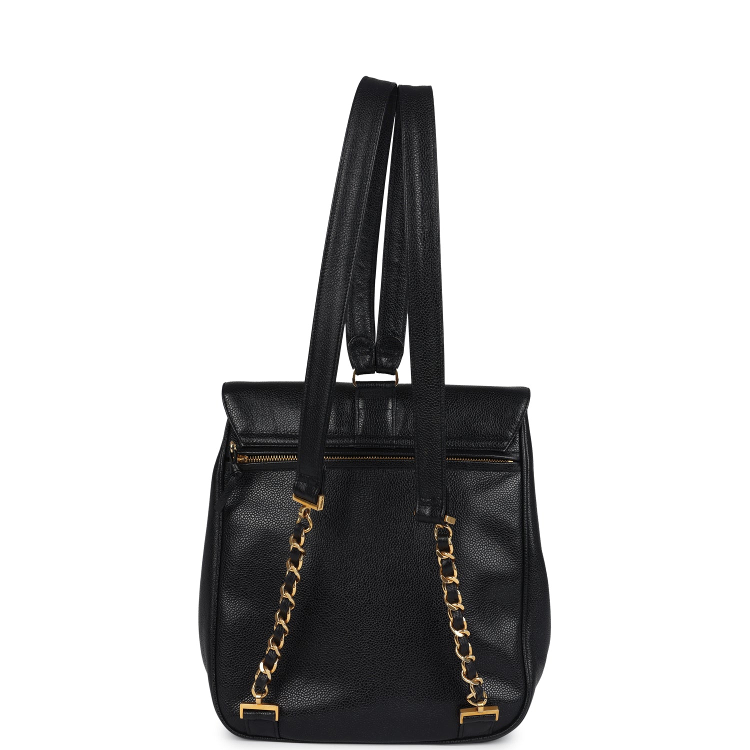 Chanel Vintage Medium CC Backpack Black Caviar Gold Hardware