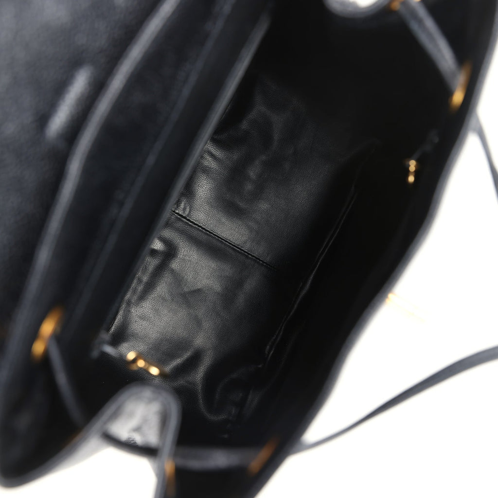 Chanel Vintage Medium CC Backpack Black Caviar Gold Hardware