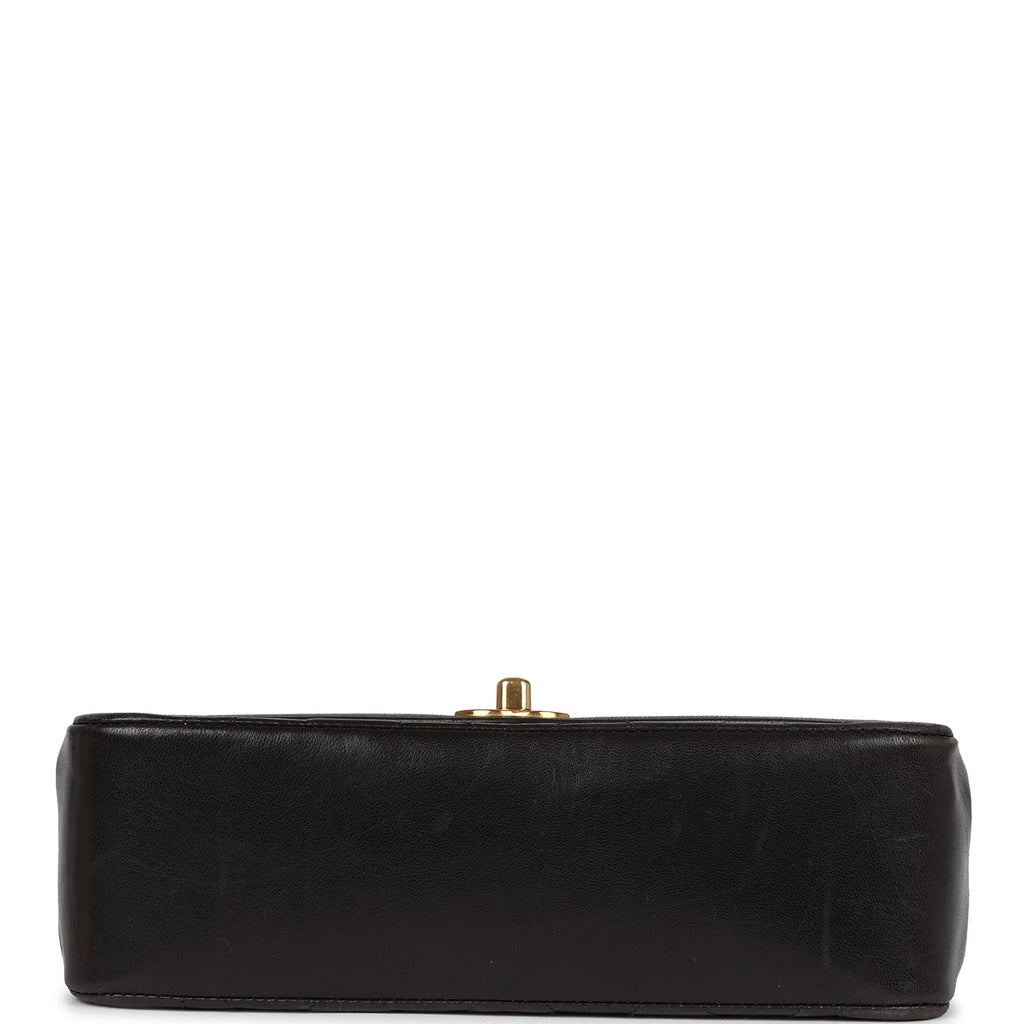 Chanel Vintage Small Diana Flap Bag Black Lambskin Gold Hardware