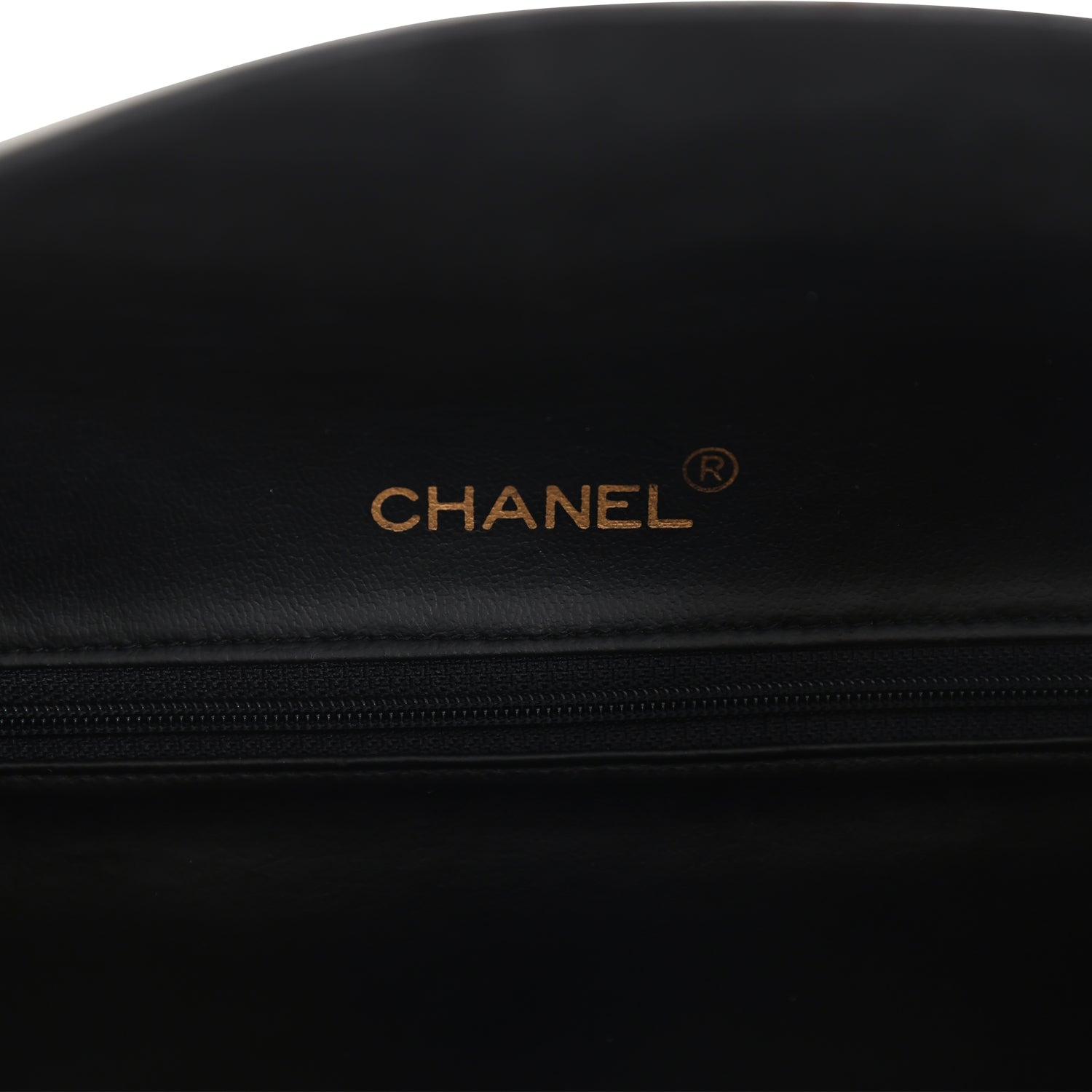 Chanel Vintage Large Logo Boston Bag Black and White Calfskin Gold Hardware