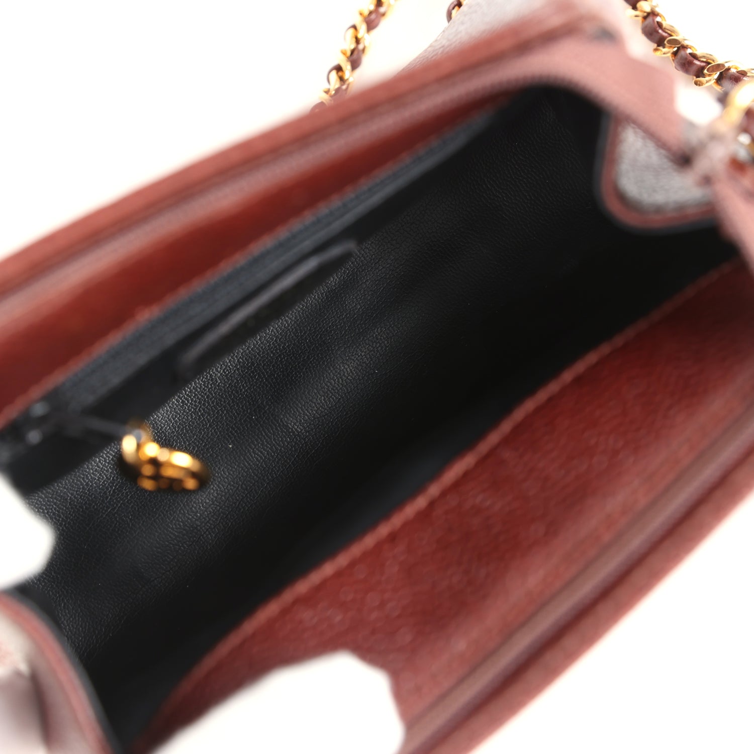 Chanel Vintage CC Shoulder Bag Brown Caviar Gold Hardware