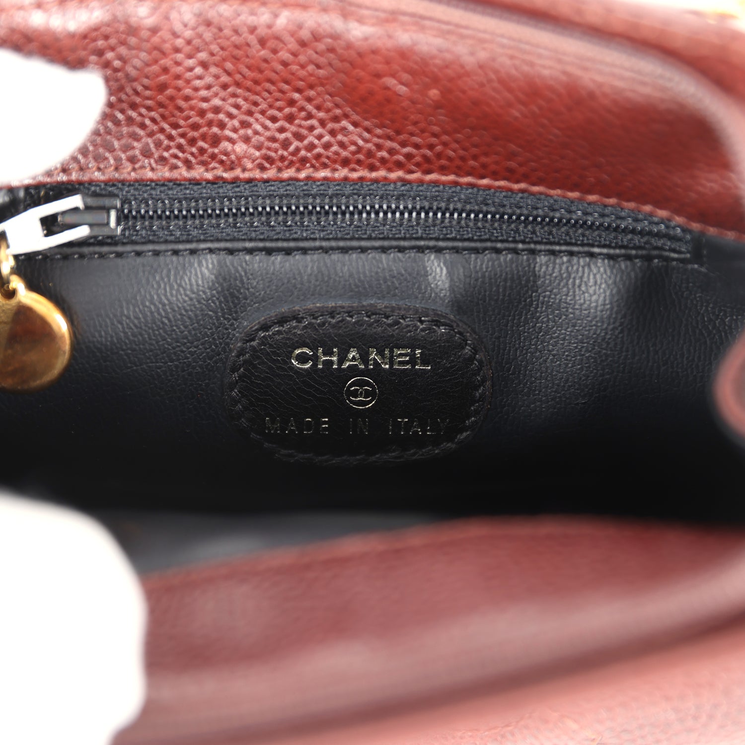 Chanel Vintage CC Shoulder Bag Brown Caviar Gold Hardware