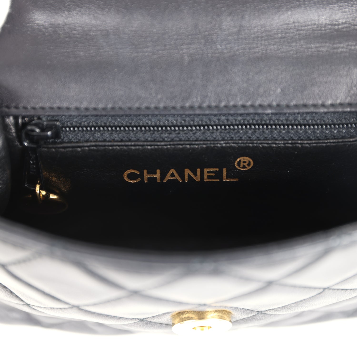 Chanel Vintage Mini Camellia Flap Bag Black Lambskin Gold Hardware