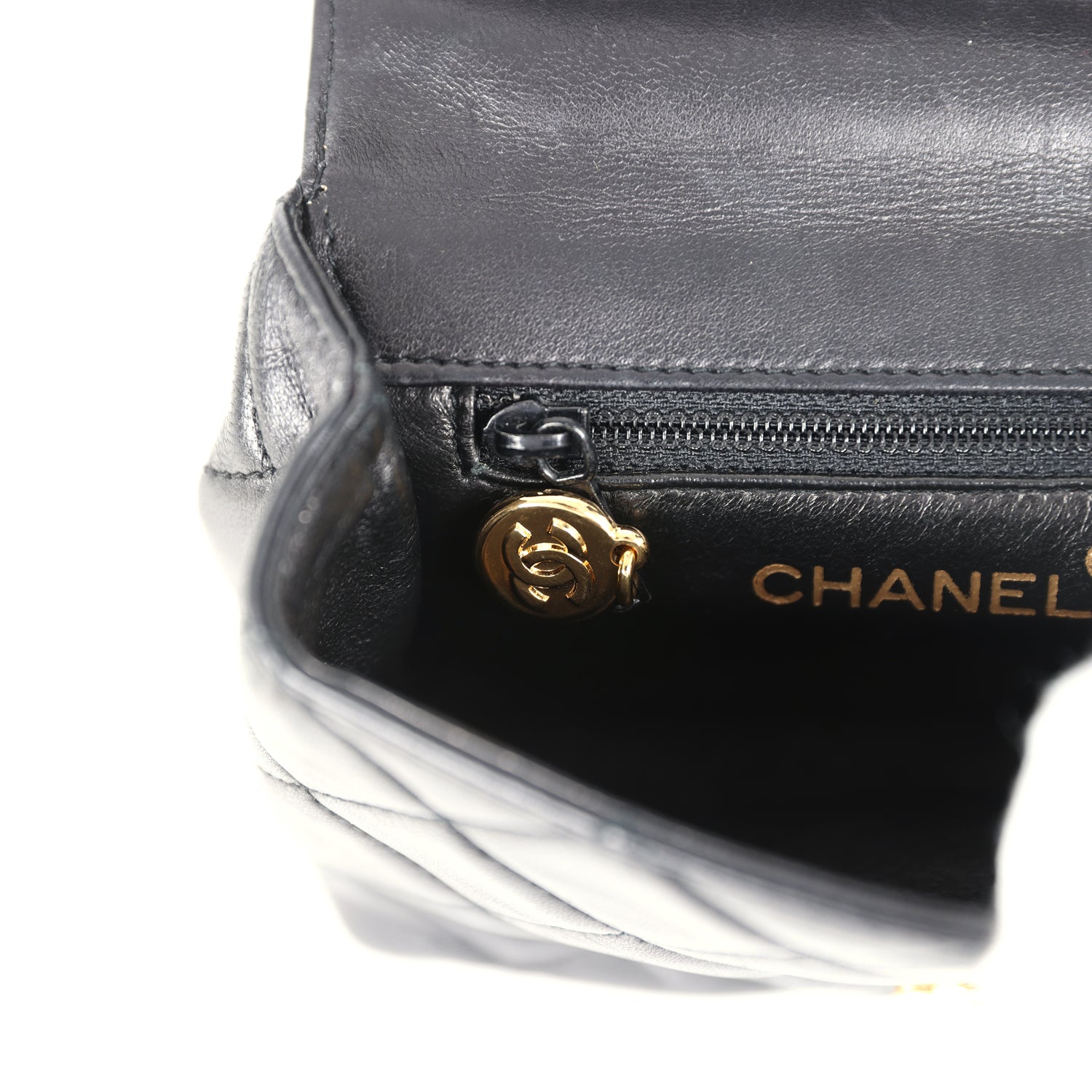Chanel Vintage Mini Camellia Flap Bag Black Lambskin Gold Hardware