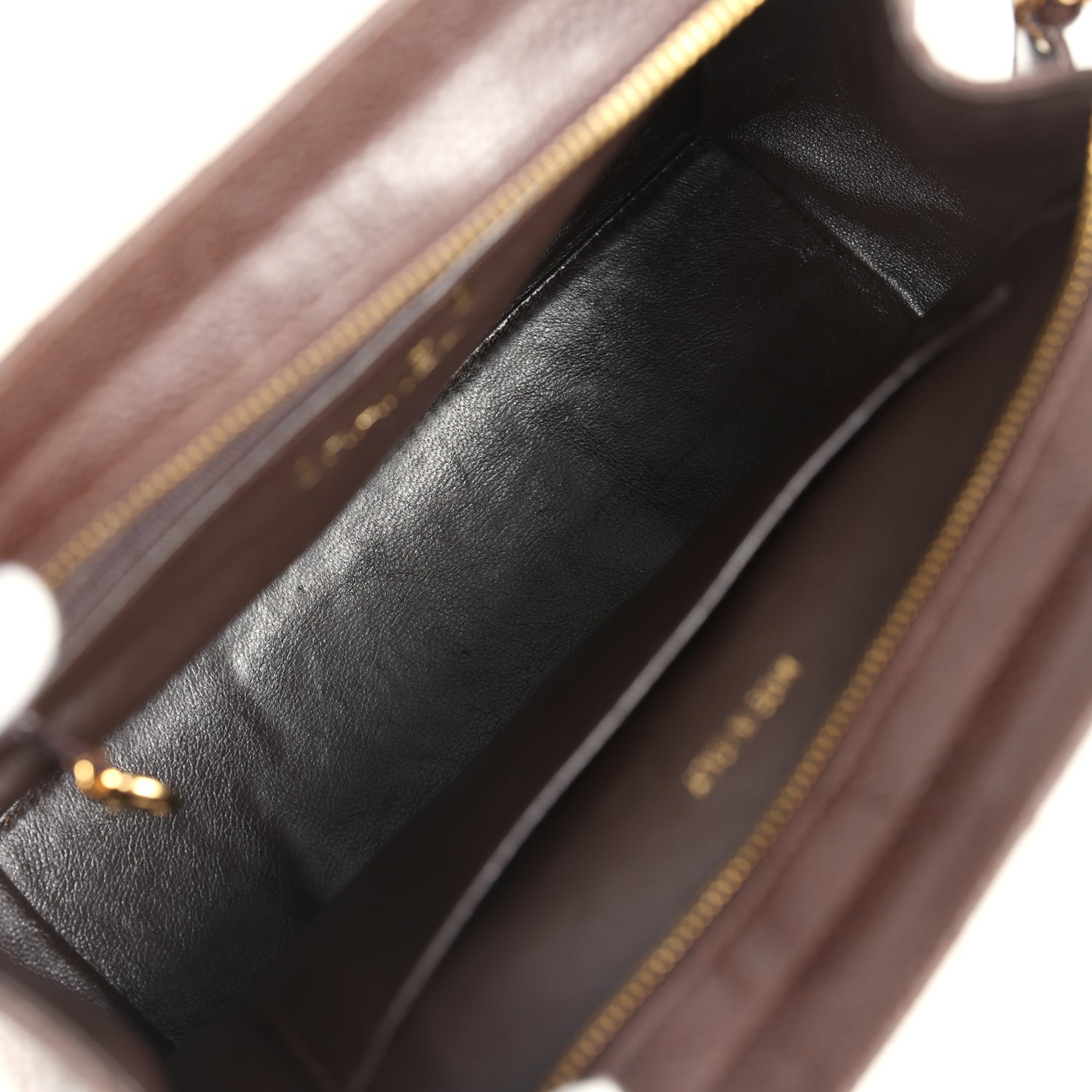 Chanel Vintage Mini Shopper Shoulder Bag Brown Caviar Gold Hardware
