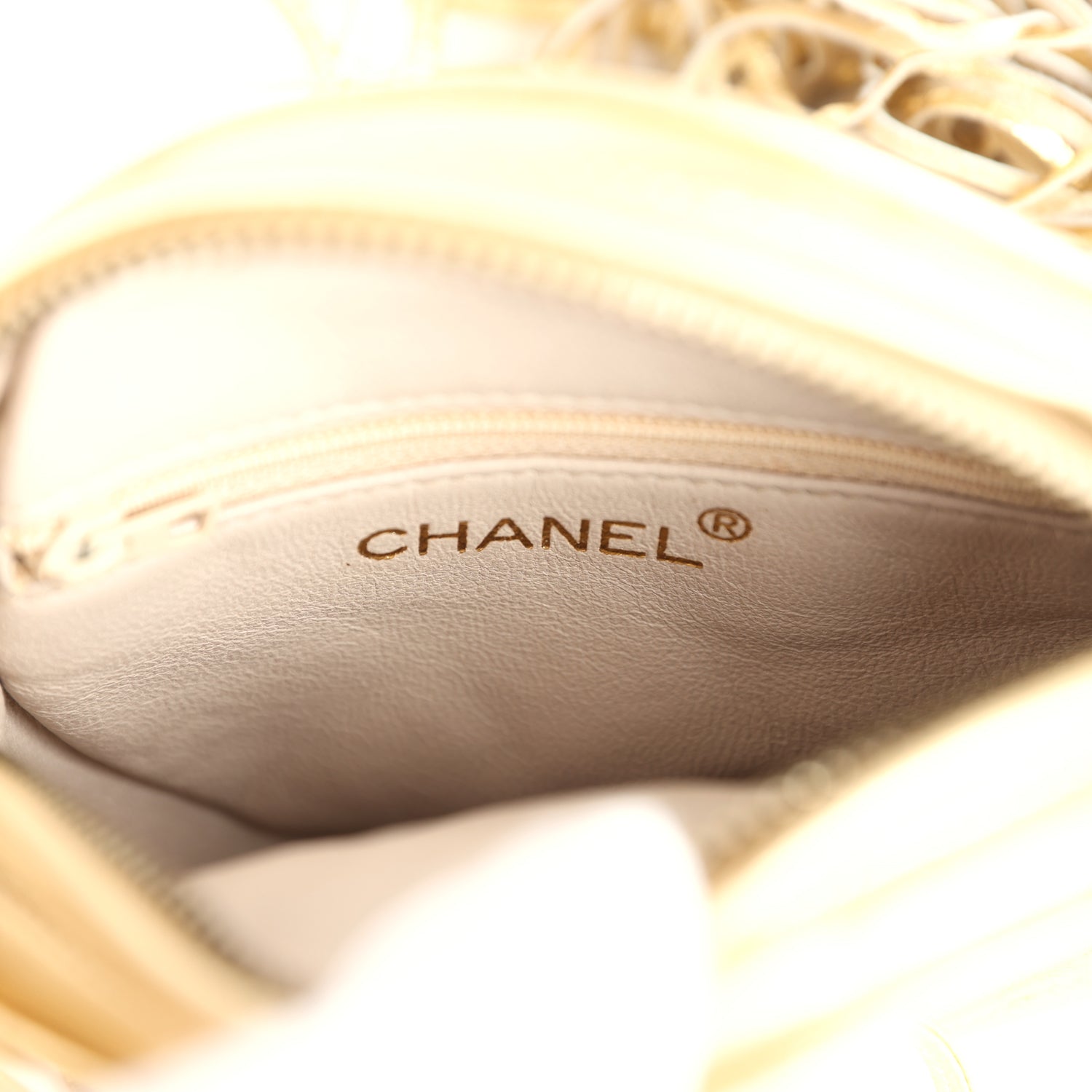 Chanel Vintage Mini CC Round Crossbody Bag Gold Lambskin Gold Hardware