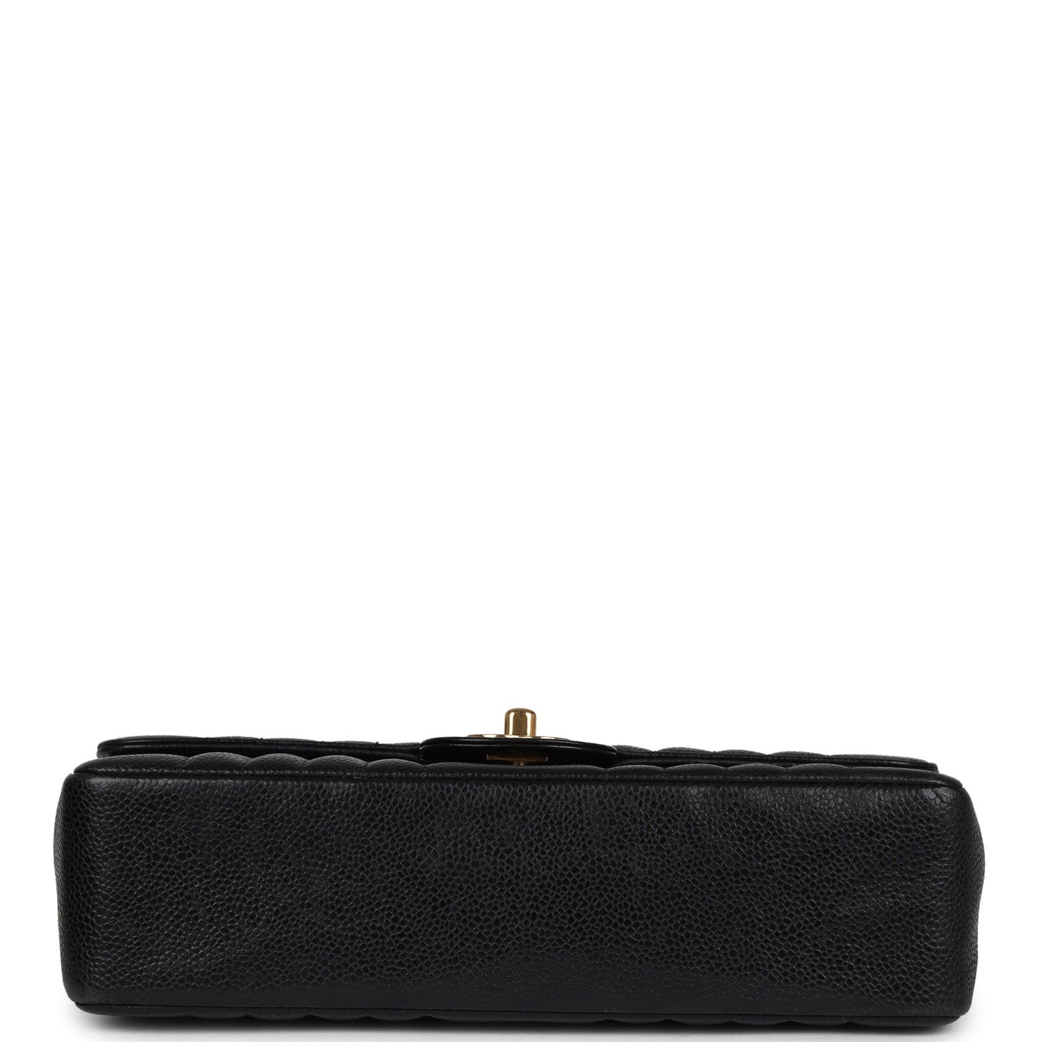 Chanel Vintage Medium Vertical Flap Bag Black Caviar Gold Hardware