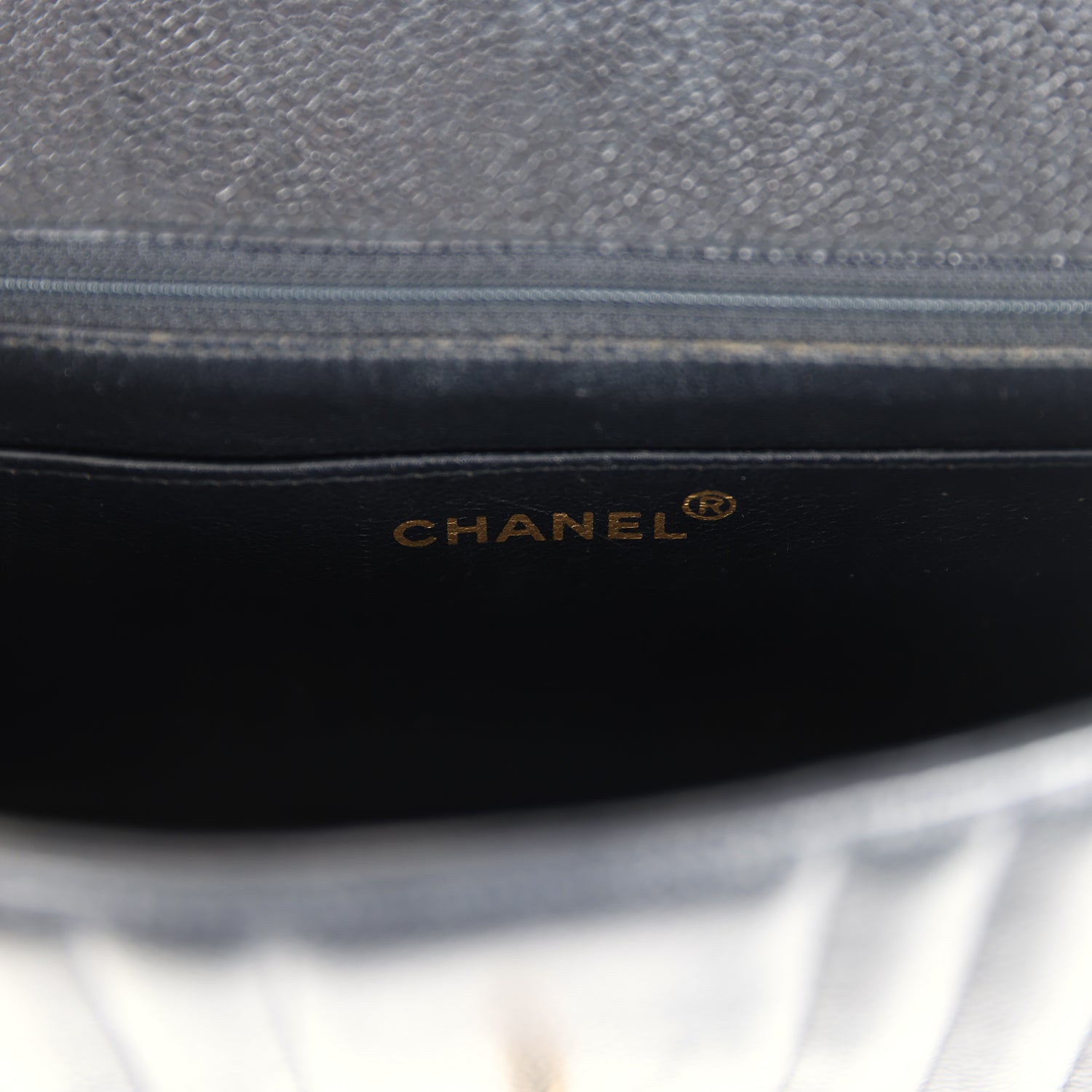 Chanel Vintage Medium Vertical Flap Bag Black Caviar Gold Hardware