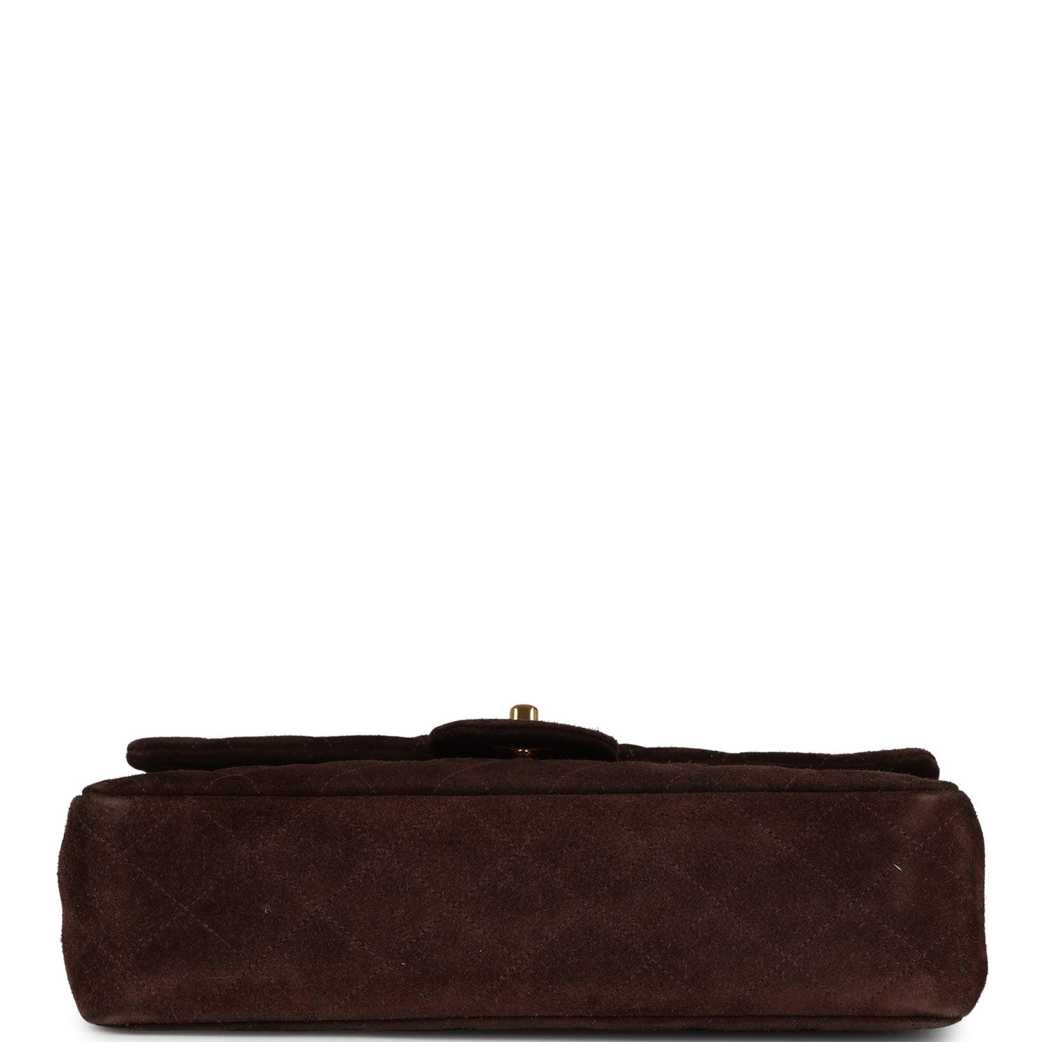 Chanel Vintage Medium Classic Double Flap Bag Brown Suede Gold Hardware