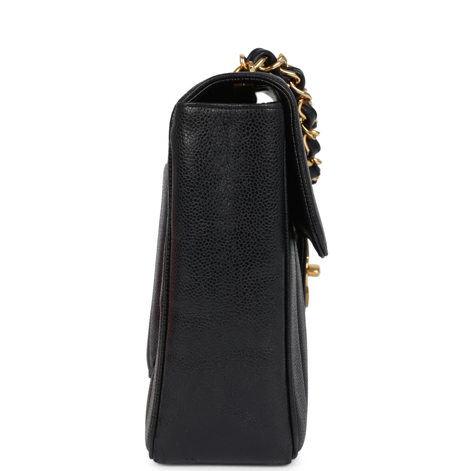 Chanel Vintage Jumbo Mademoiselle Vertical Flap Black Caviar Gold Hardware
