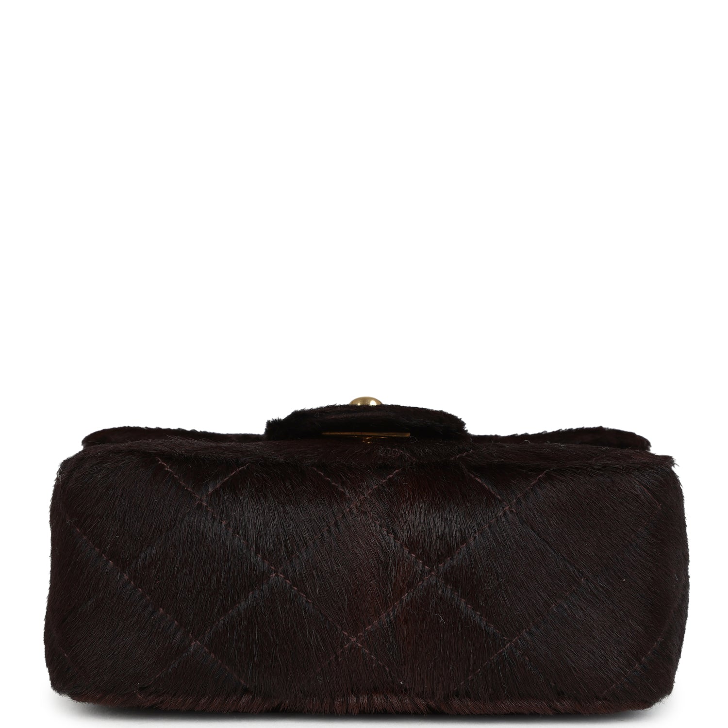 Chanel Vintage Micro Kelly Child Dark Brown Pony Hair Gold Hardware