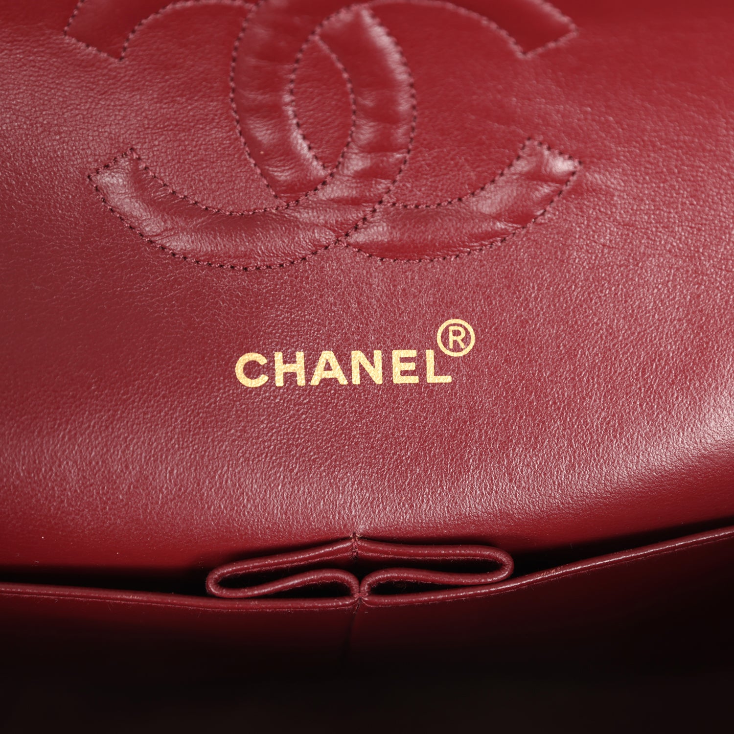 Chanel Vintage Medium Classic Double Flap Bag Black Lambskin Gold Hardware