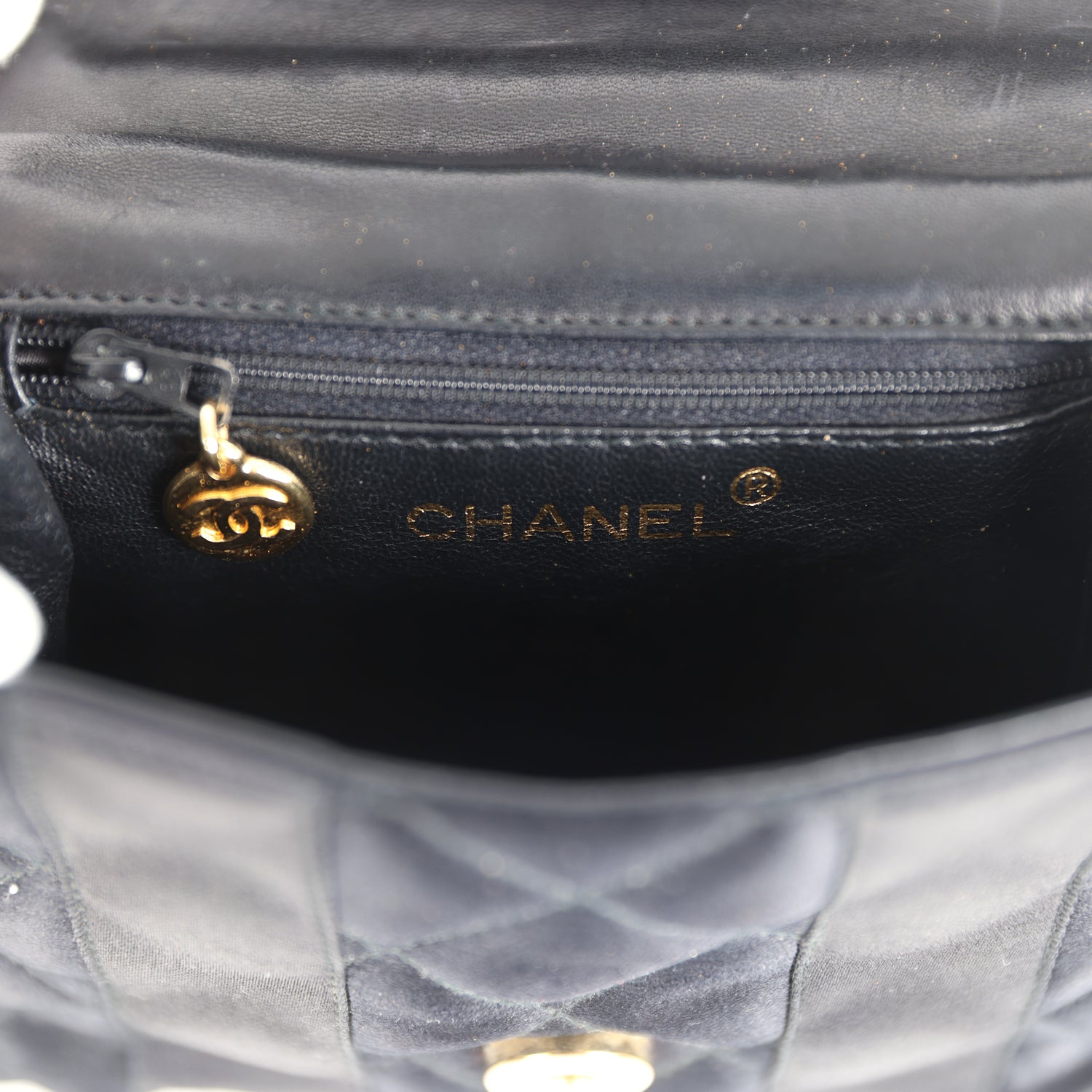 Chanel Vintage Mini Bow Shoulder Bag Black Satin Gold Hardware