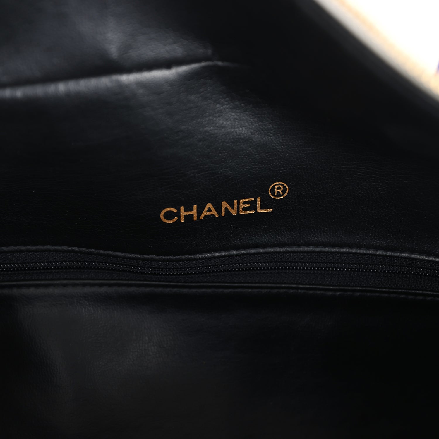 Chanel Vintage Large Logo Boston Bag Light Purple and White Lambskin Gold Hardware
