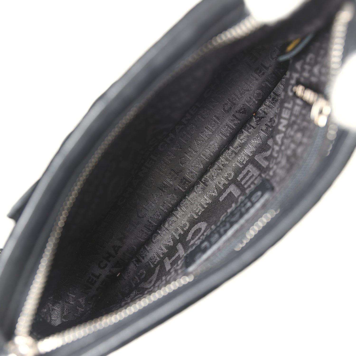 Chanel Vintage Camelia Pochette Black Velvet Silver Hardware