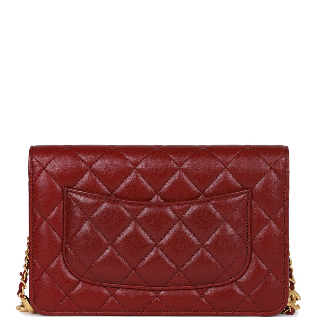 Chanel Wallet On Chain WOC Burgundy Lambskin Gold Hardware