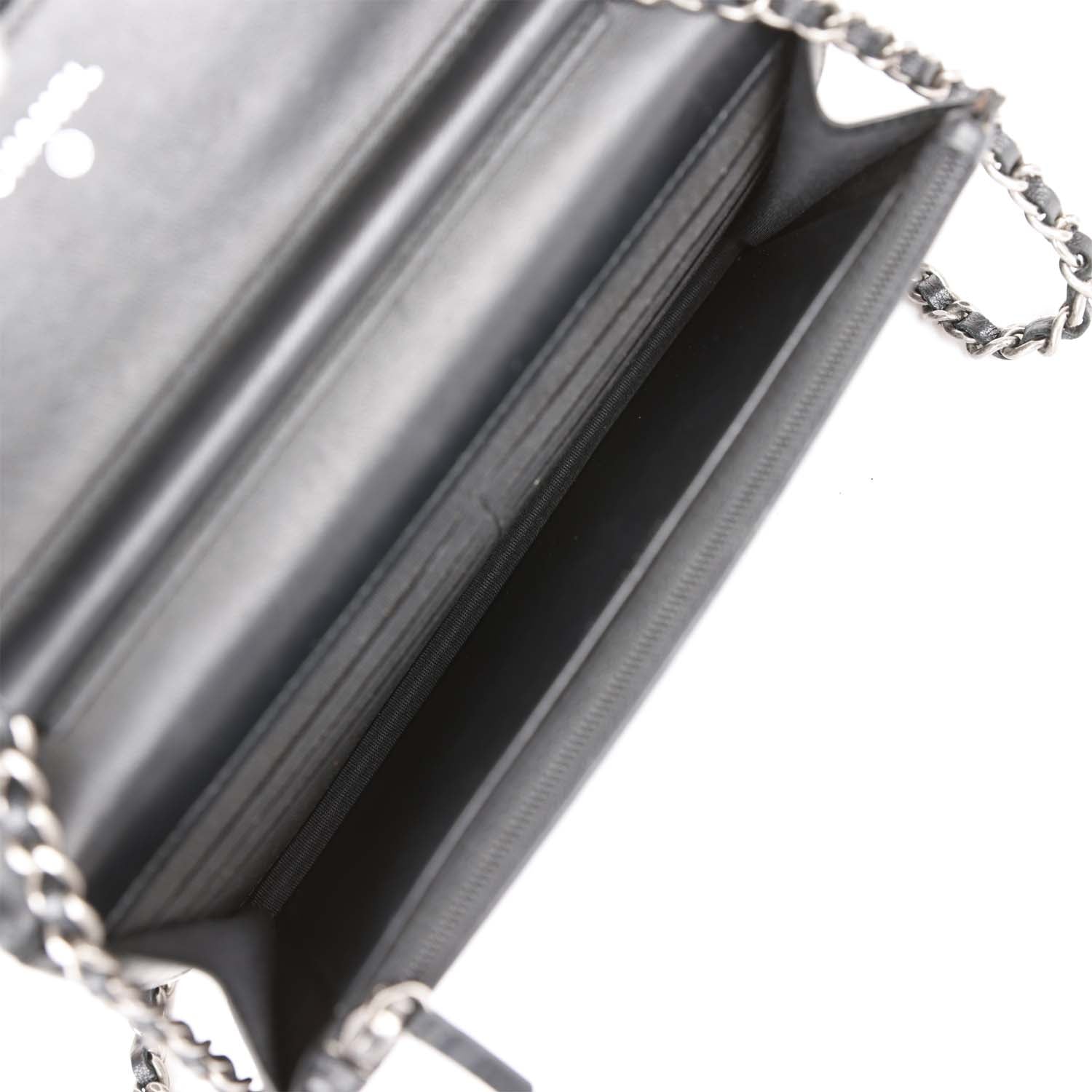 Chanel Wallet on Chain WOC Boy Black Lambskin Aged Silver Hardware
