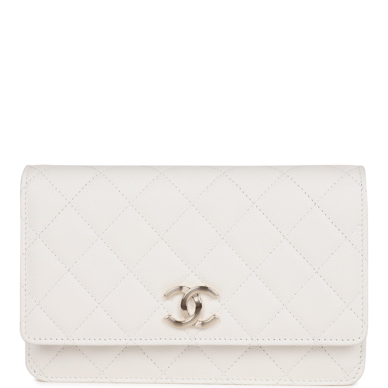 Chanel Wallet on Chain WOC White Caviar Light Gold Hardware