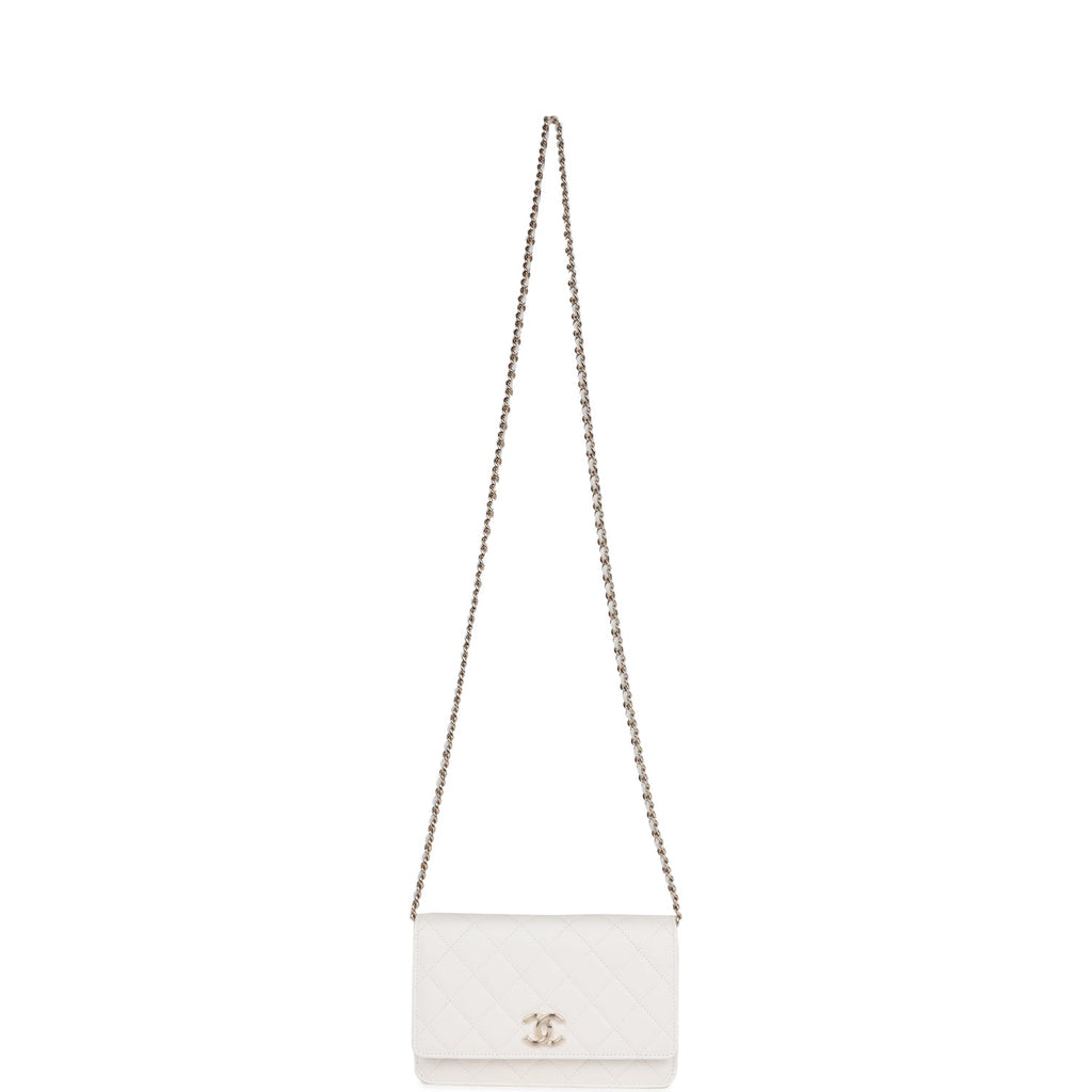 Chanel Wallet on Chain WOC White Caviar Light Gold Hardware