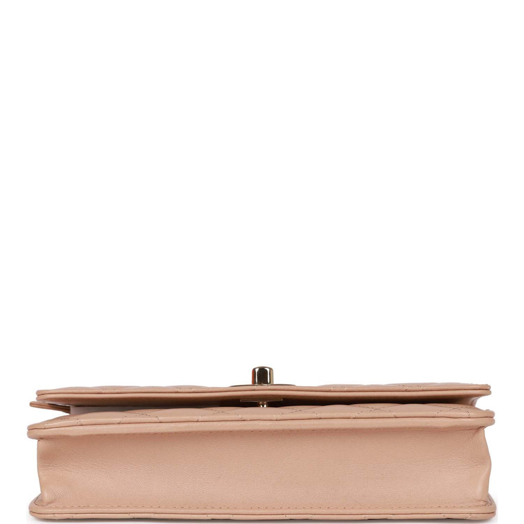 Chanel Trendy CC Wallet on Chain WOC Beige Lambskin Gold Hardware