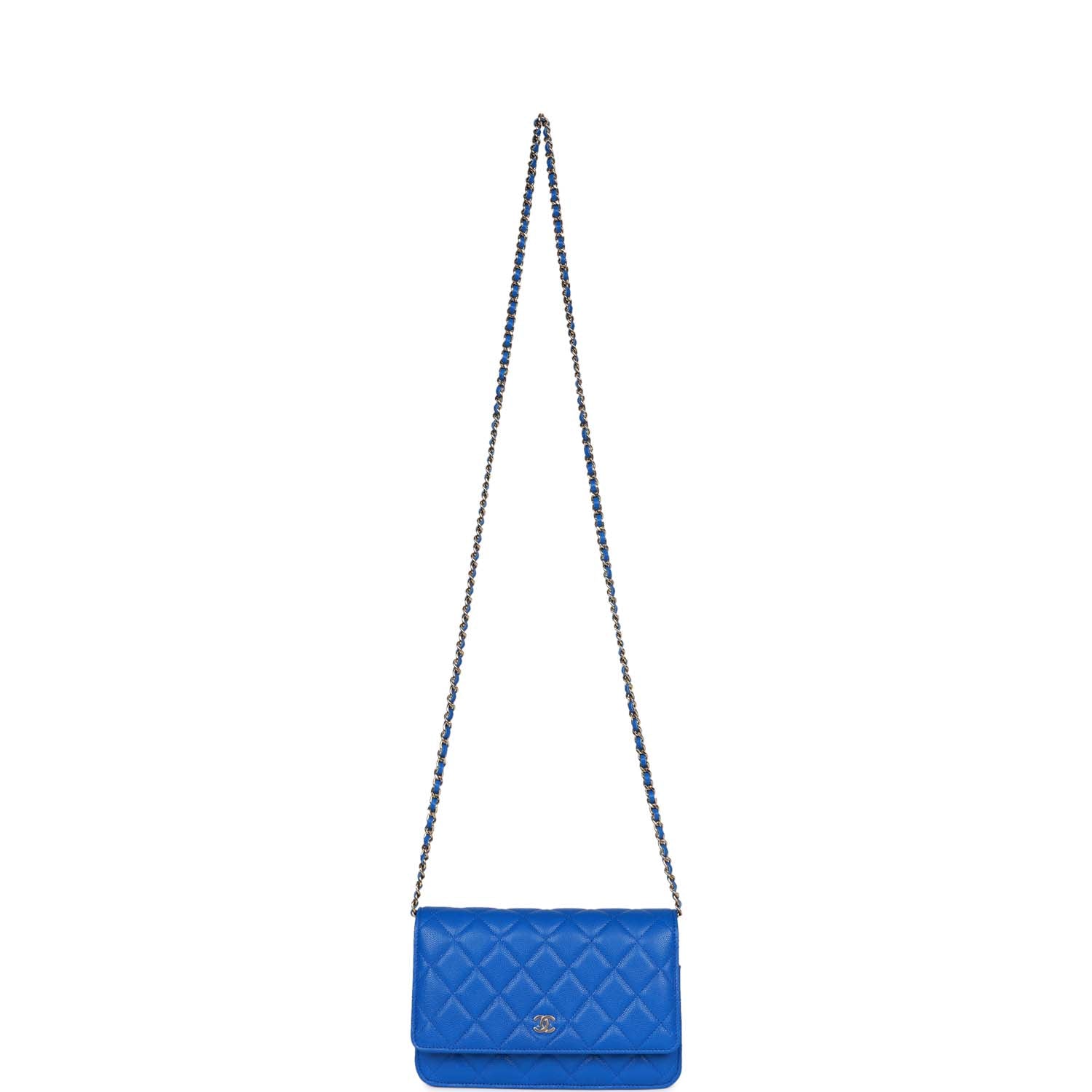 Chanel Wallet on Chain WOC Blue Caviar Light Gold Hardware