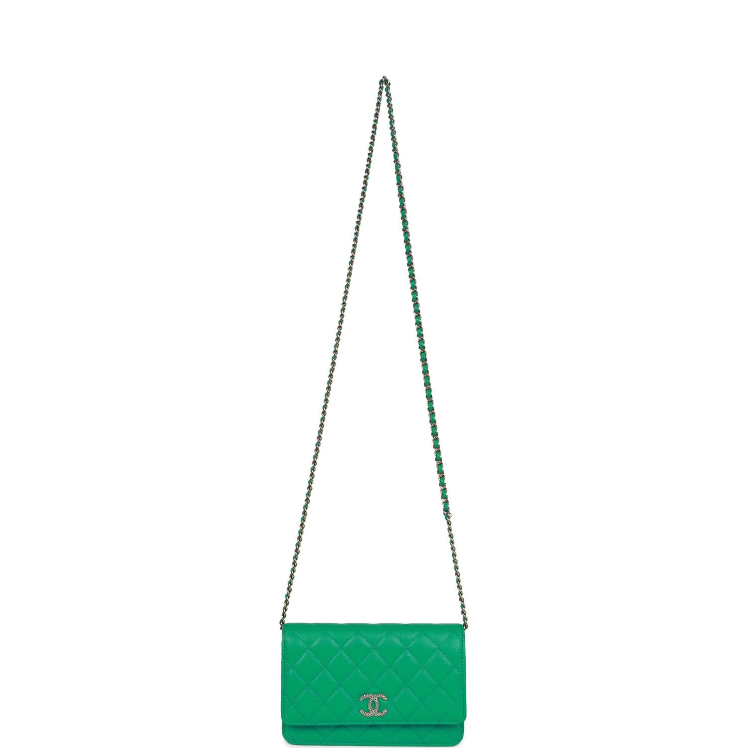 Chanel Wallet on Chain WOC Green Caviar Light Gold Hardware