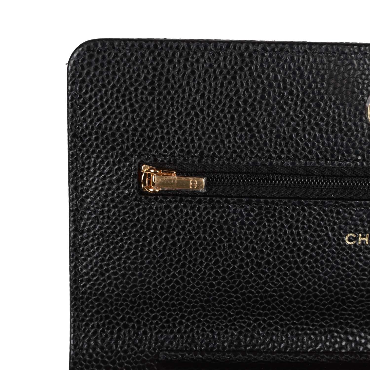 Chanel Wallet on Chain WOC Black Caviar Gold Hardware