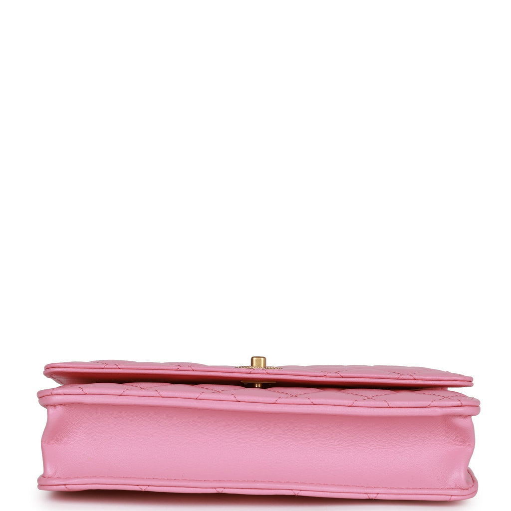 Chanel Wallet on Chain WOC Top Handle Pink Lambskin Gold Hardware