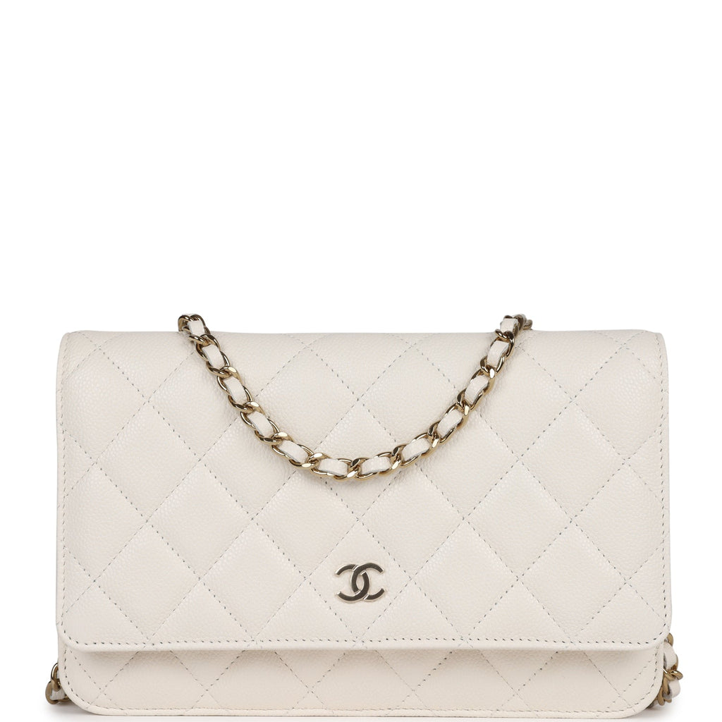 Chanel Wallet on Chain WOC White Caviar Gold Hardware