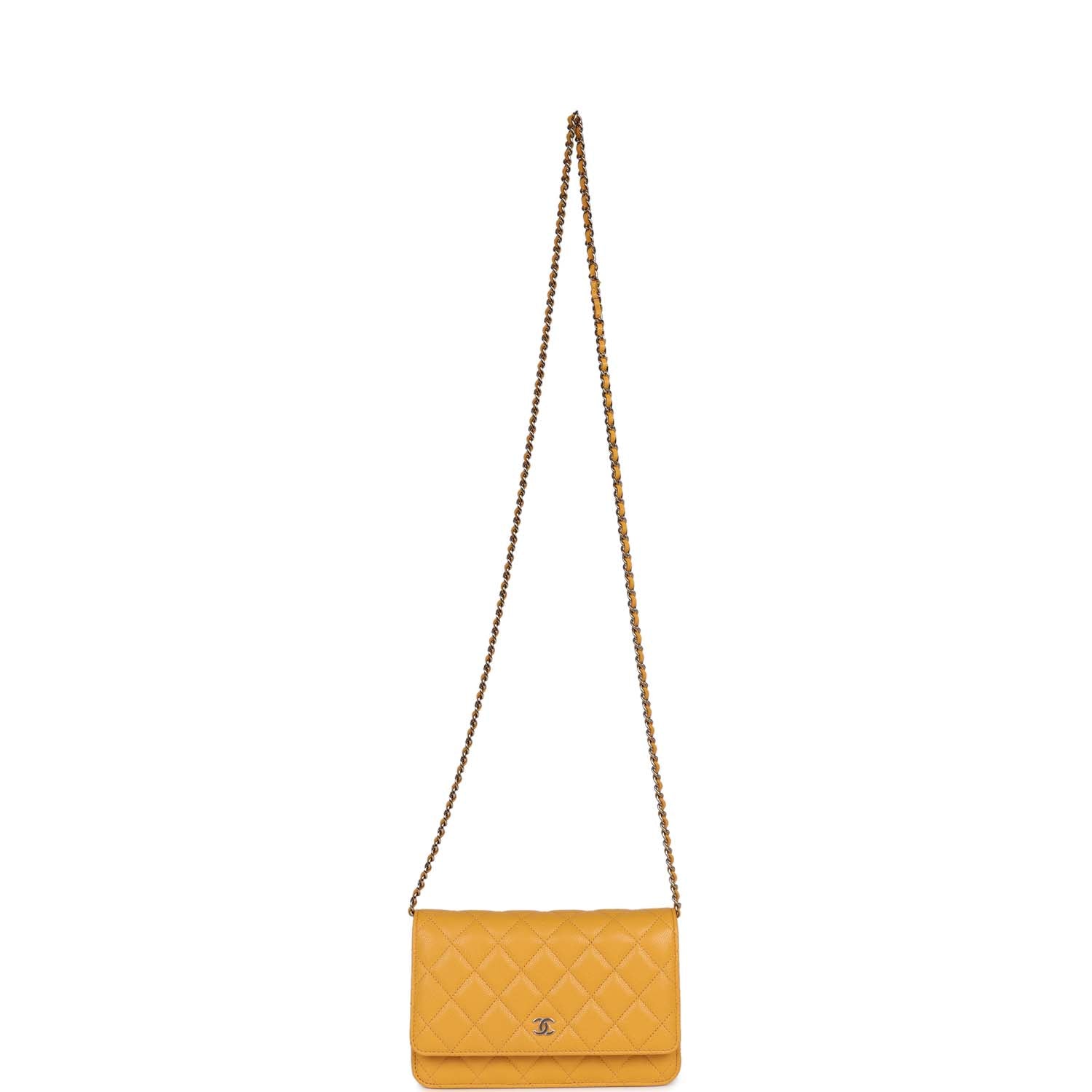 Chanel Wallet On Chain Yellow Caviar Gold Hardware