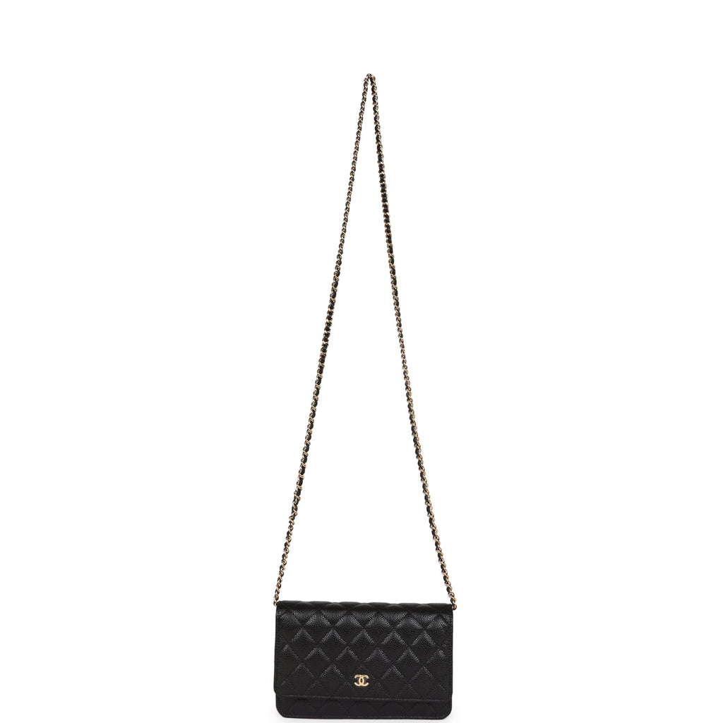 Chanel Wallet On Chain WOC Black Caviar Gold Hardware